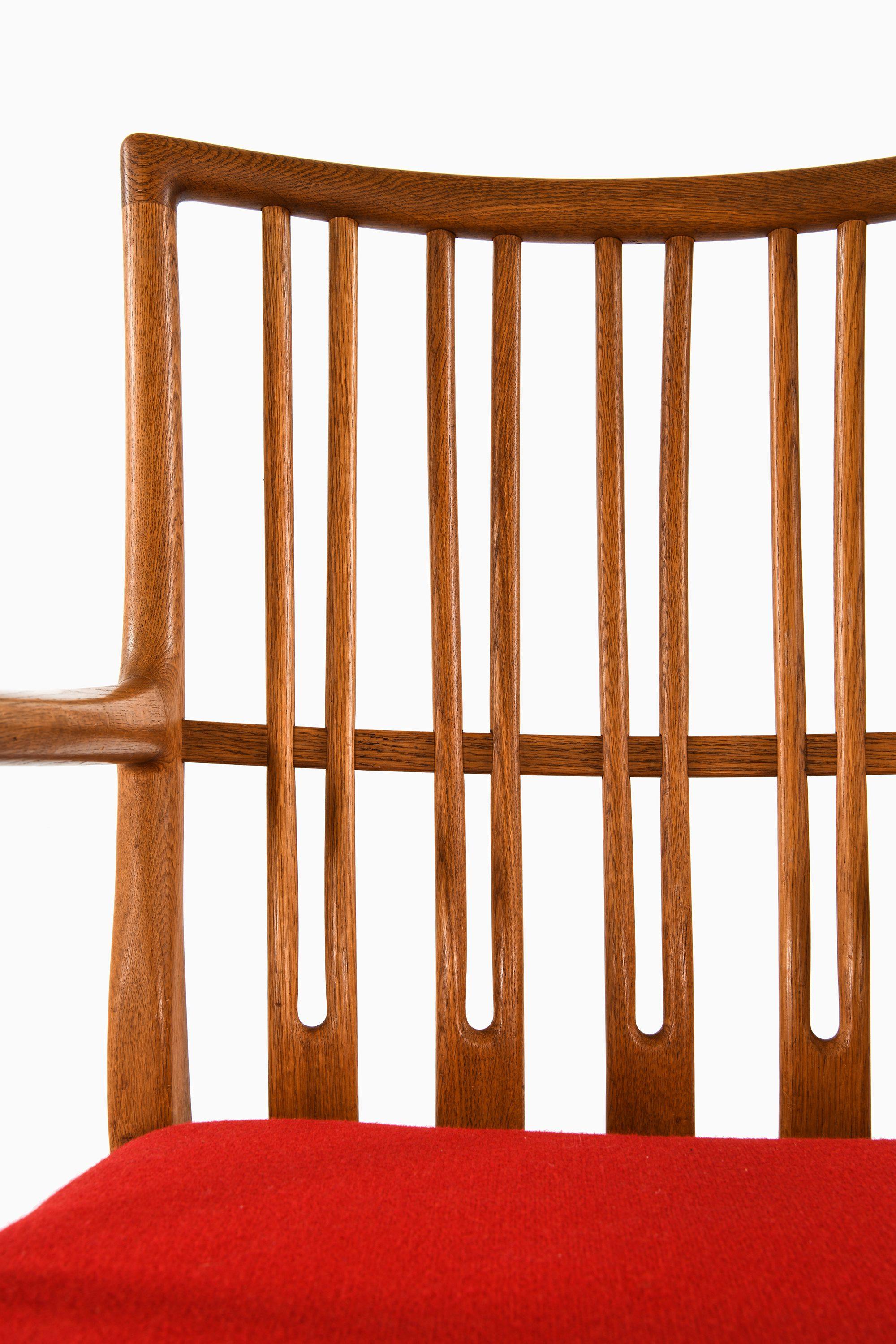 Danish Rocking Chair in Oak with Wool Fabric by Hans Wegner, 1950's For Sale
