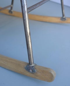 Rocking Chair in Wood with Woolen Seat by Oswald Haerdtl, Thonet, Austria, 1955