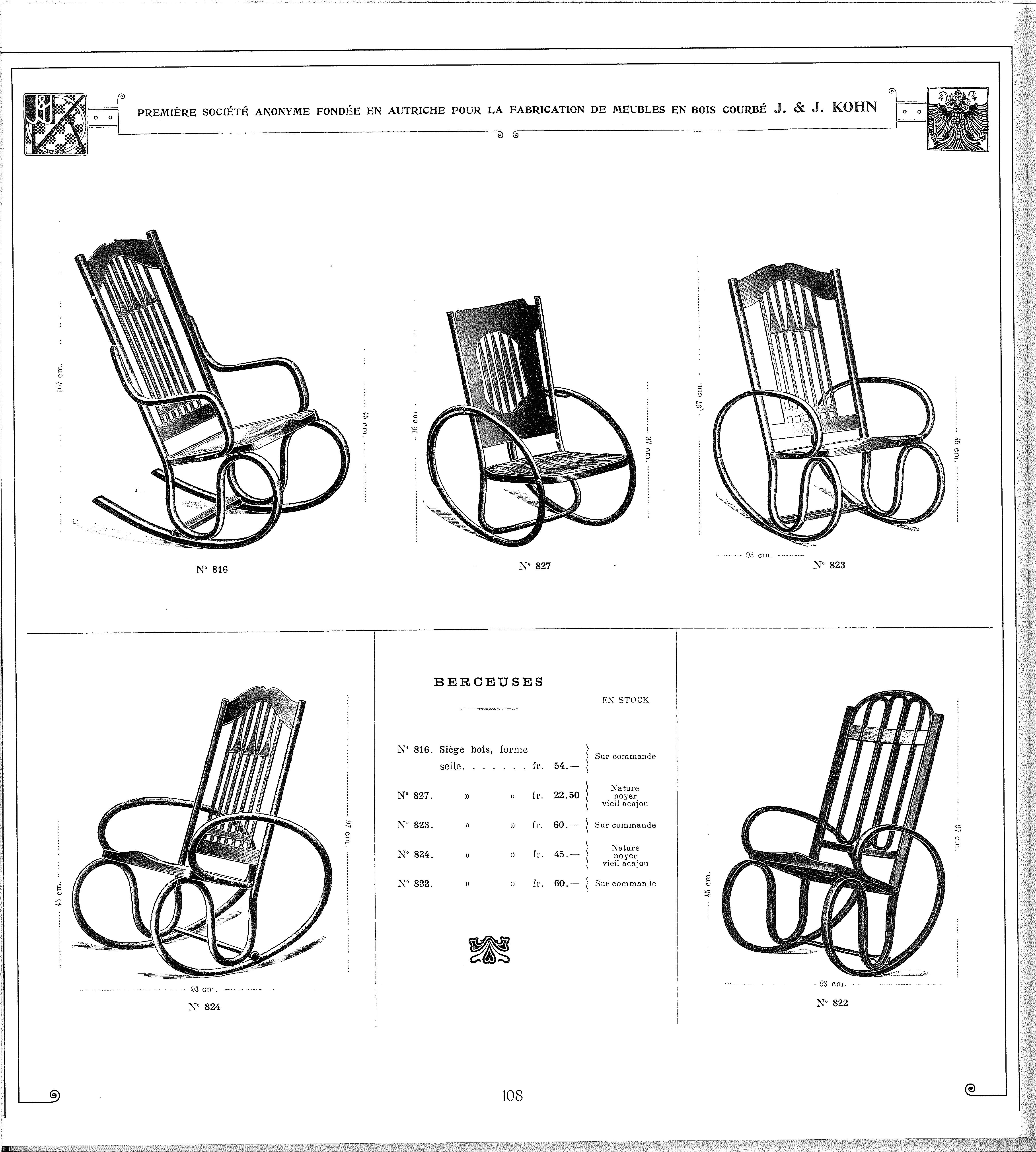 Schaukelstuhl J&J Kohn Nr.827, um 1904 (Bugholz)