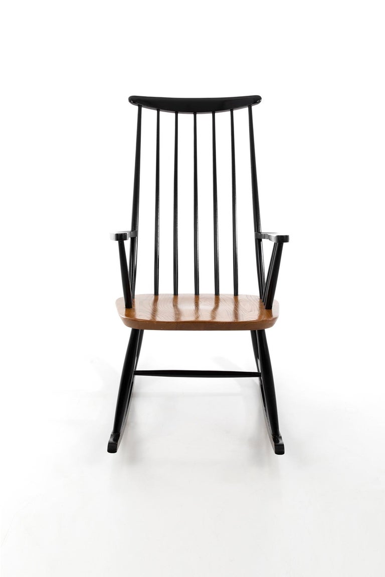 Finnish Rocking Chair Made of Beech by Ilmari Tapiovaara, 1950s For Sale