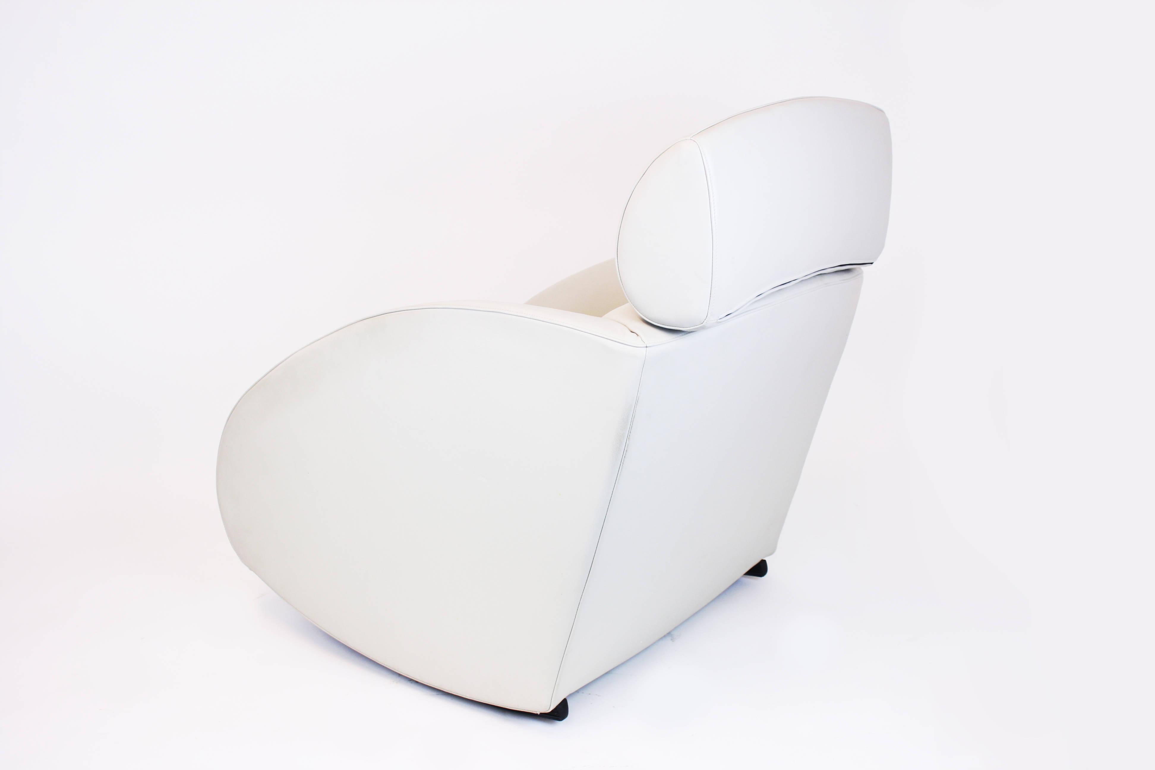Post-Modern Rocking Chair Mama Baleri Italy Beige Leather Design by Denis Santachiara, 1995 For Sale