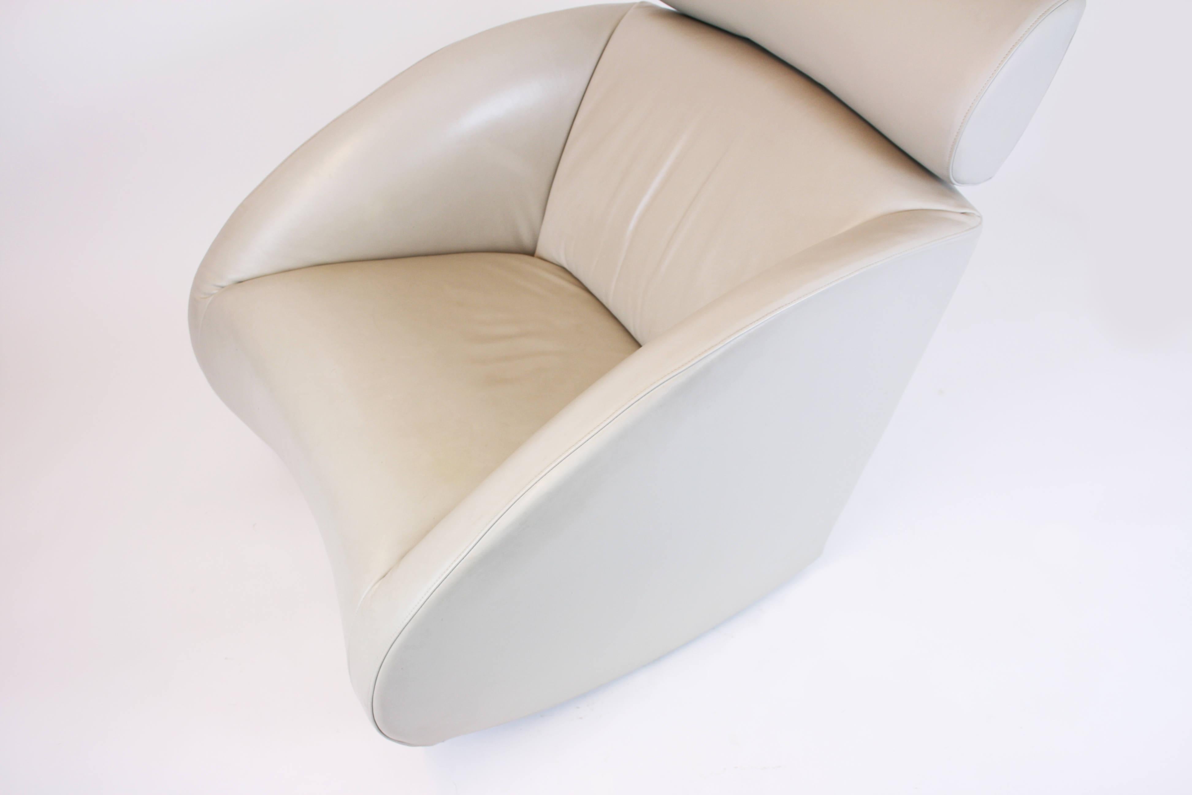 Late 20th Century Rocking Chair Mama Baleri Italy Beige Leather Design by Denis Santachiara, 1995 For Sale