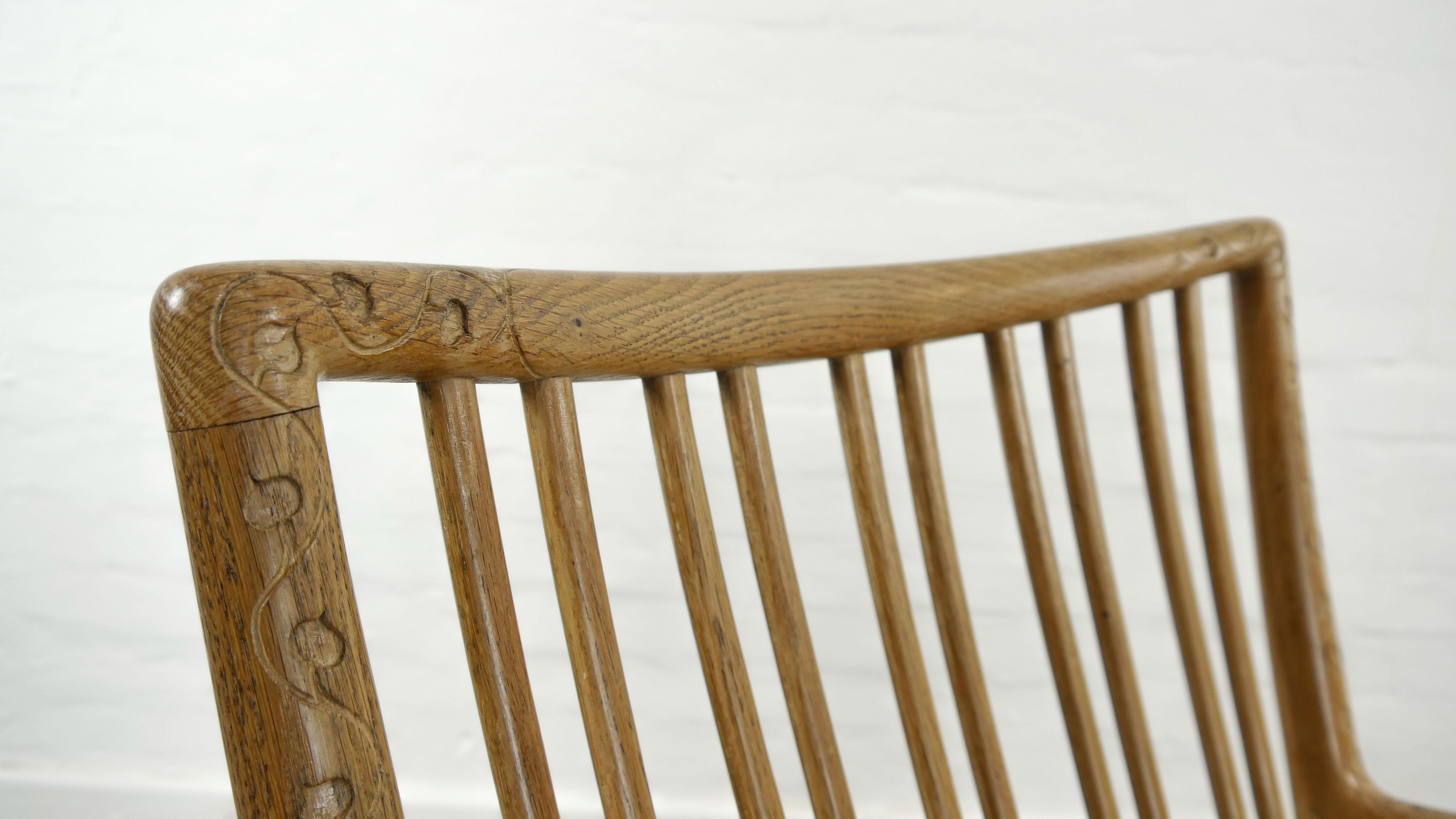 Rocking Chair ML-33 by Hans J. Wegner with Floral Carvings for Mikael Laursen 4
