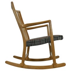 Rocking Chair ML-33 by Hans J. Wegner with Floral Carvings for Mikael Laursen
