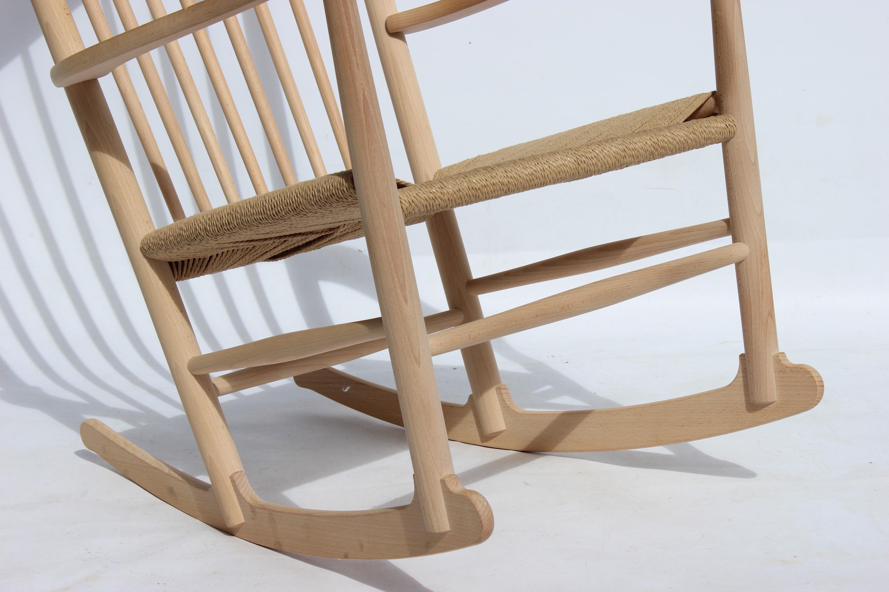 Danish Rocking Chair, Model J16, of Beech, by Hans J. Wegner and Fredericia