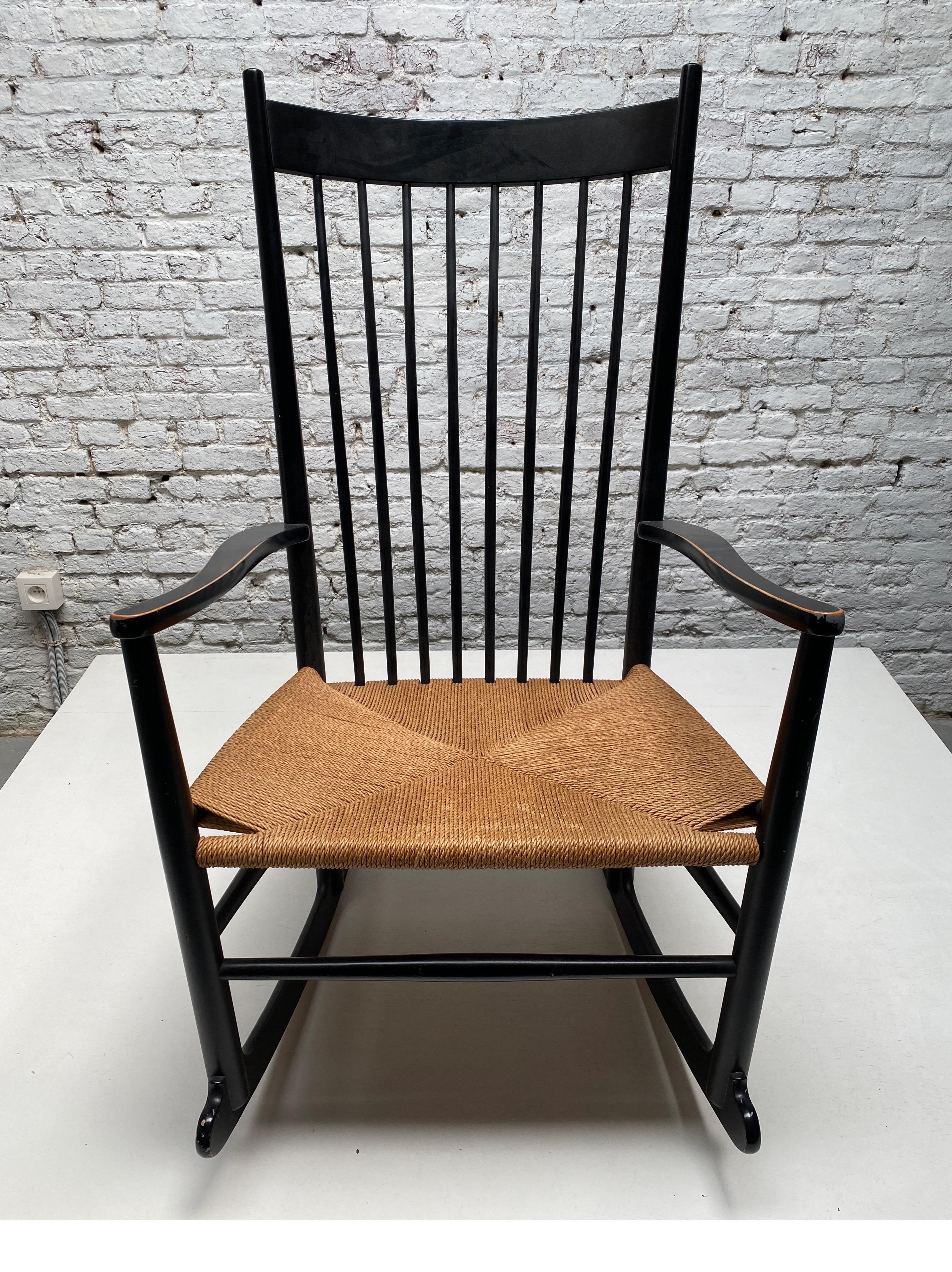 Malachite Rocking Chair Model No. J.16 by Hans Wegner for FDB Møbler, Denmark, 1950s