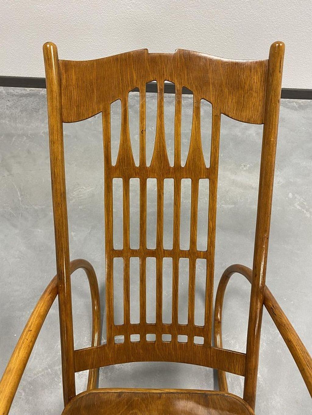 Vienna Secession Rocking Chair No.813 by Koloman Moser for J.J.Kohn For Sale