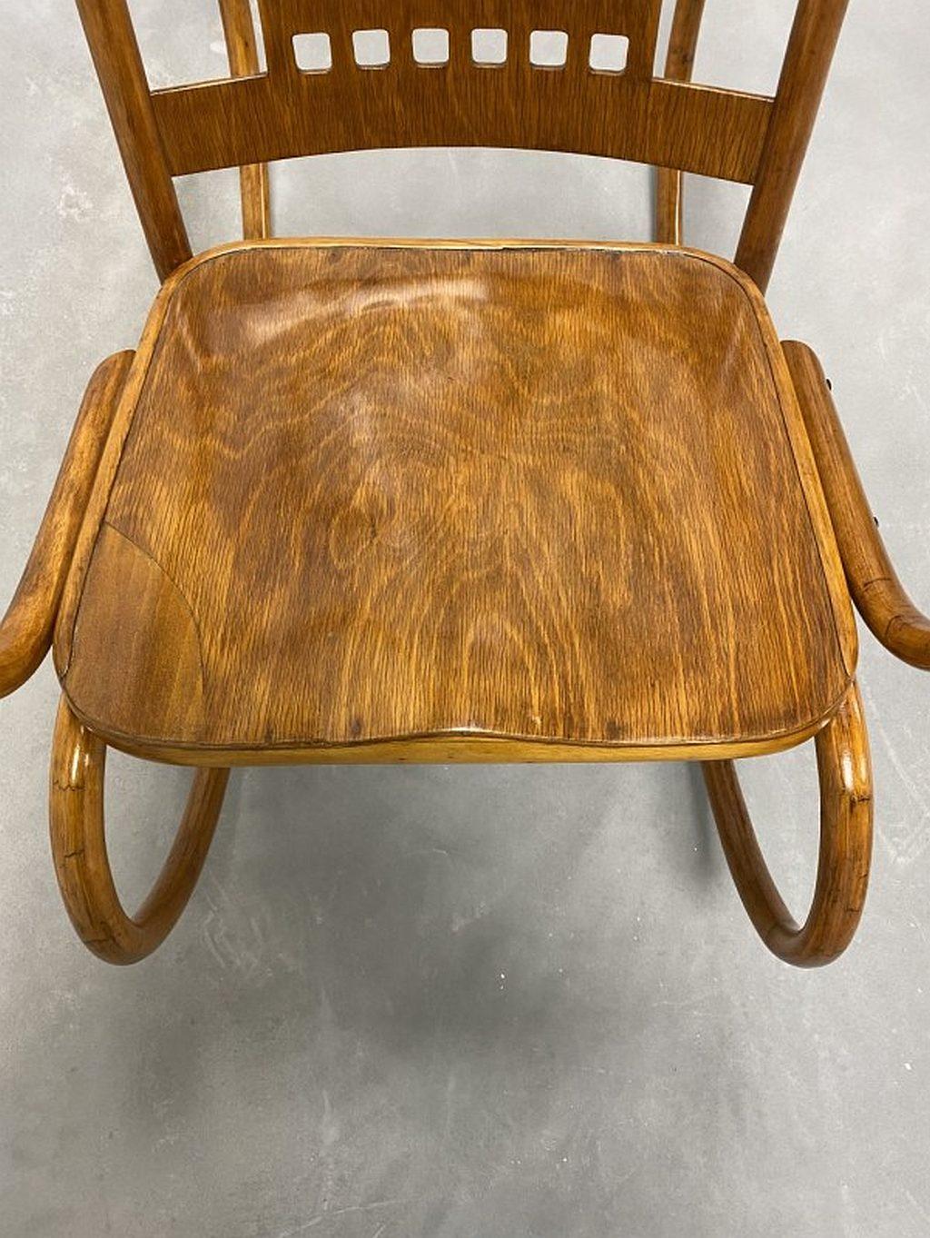 Early 20th Century Rocking Chair No.813 by Koloman Moser for J.J.Kohn For Sale