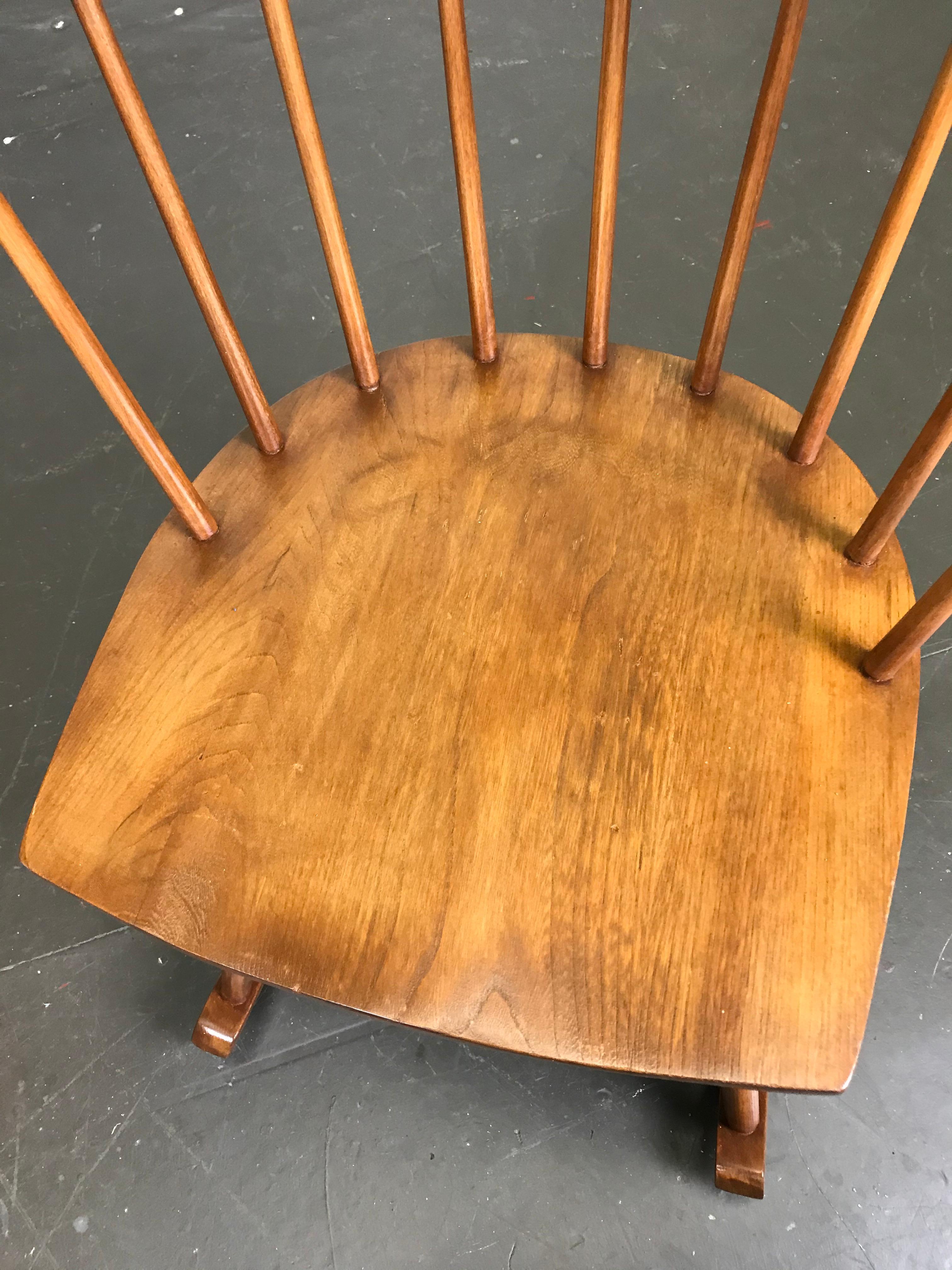 Wood Mid Century Rocker Rocking Chair of Elmwood by Lucian Ercolani for Ercol