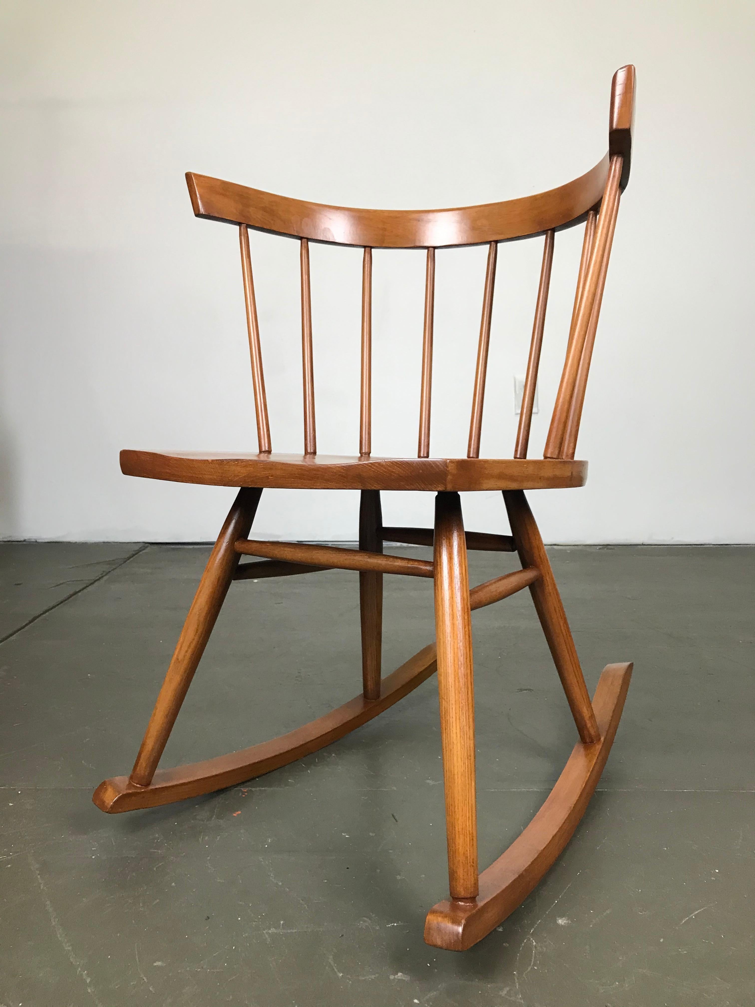Mid Century Rocker Rocking Chair of Elmwood by Lucian Ercolani for Ercol 3