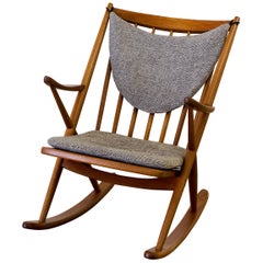 Rocking Chair of Teak, Frank Reenskaug Design for Bramin Mobler, Midcentury