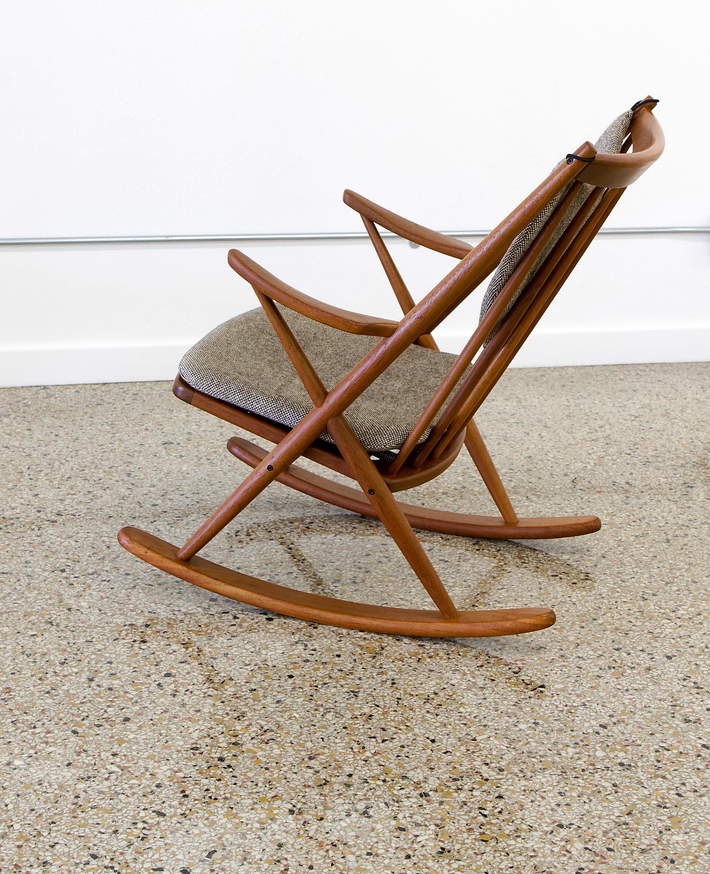 Mid-Century Modern Rocking Chair of Teak, Frank Reenskaug Design for Bramin Mobler, Midcentury