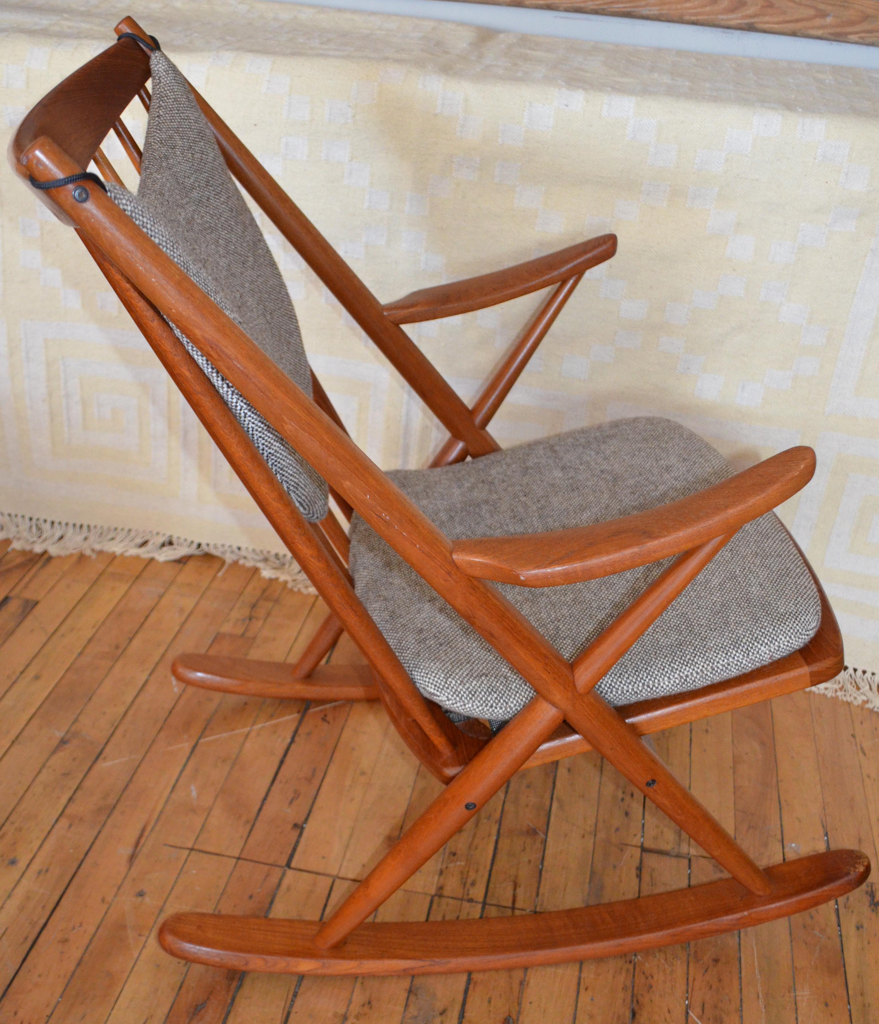 Rocking Chair of Teak, Frank Reenskaug Design for Bramin Mobler, Midcentury In Good Condition In Madison, WI