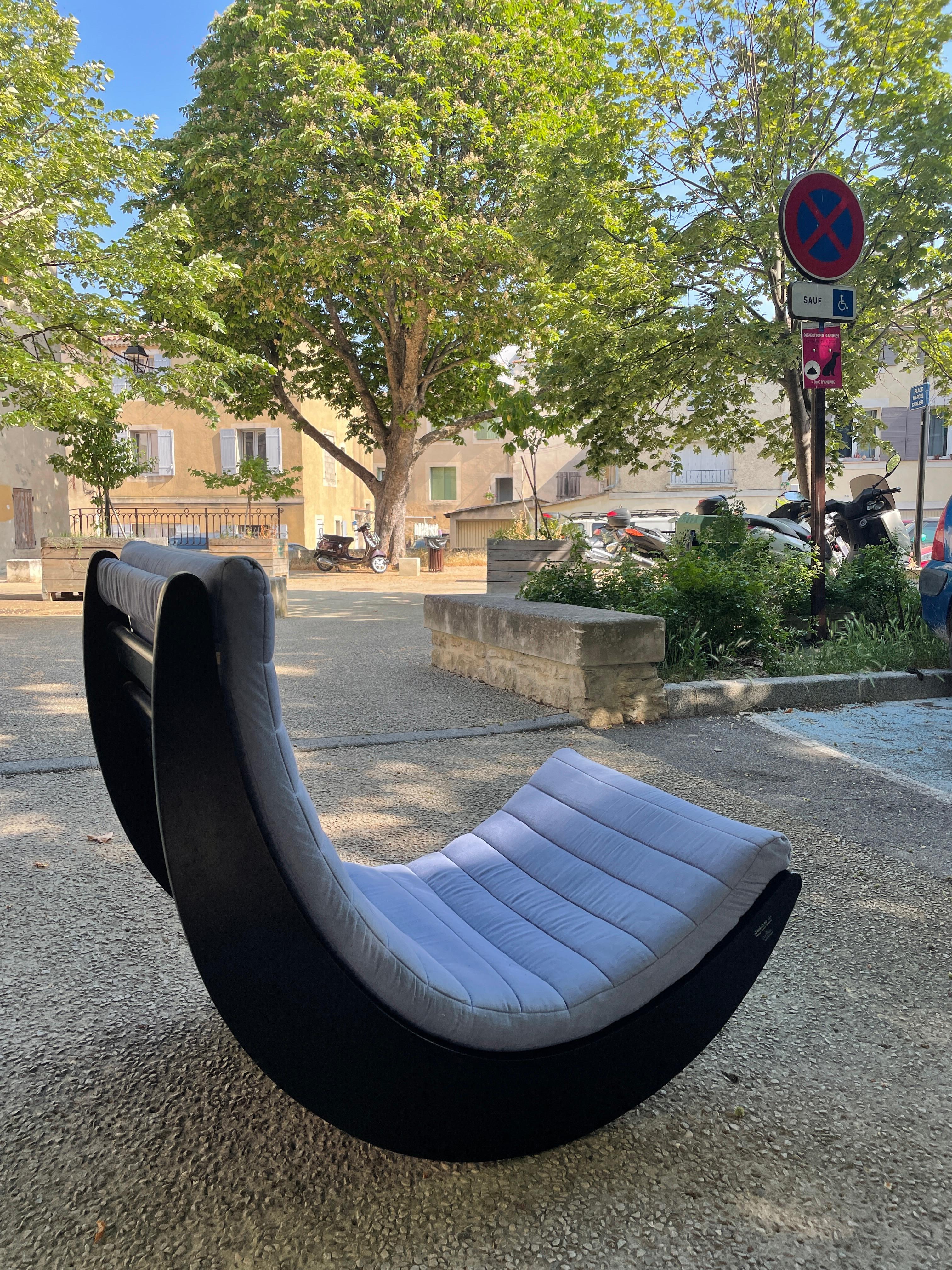 Rocking Chair, Relaxer, Verner Panton, 1970s, Rosenthal, Midcentury Armchair Vtg In Good Condition For Sale In L'Isle sur la Sorgue, FR