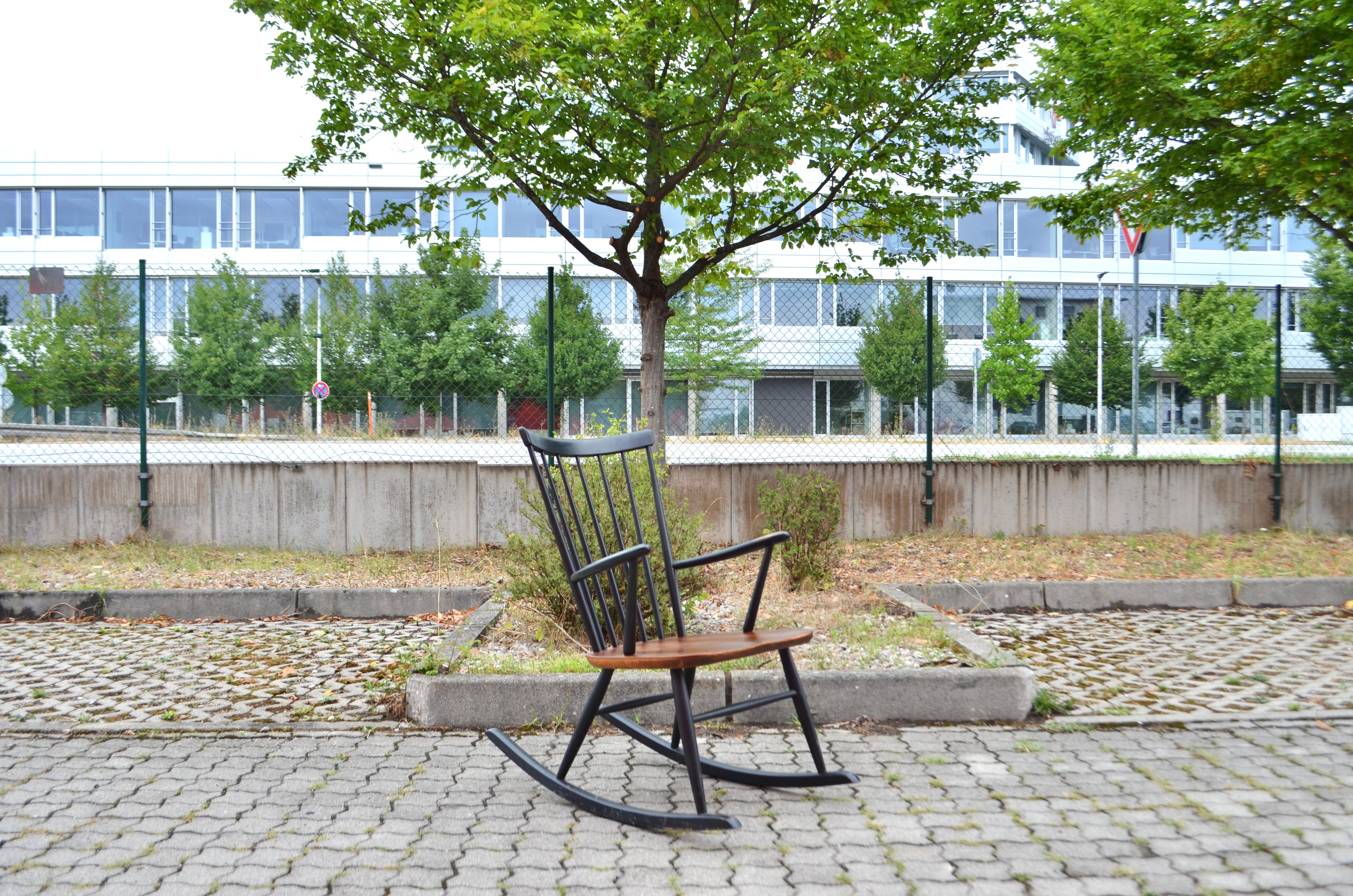 Scandinavian Modern Rocking Chair Rocker Design by Sven Erik Fryklund by Hagafors For Sale