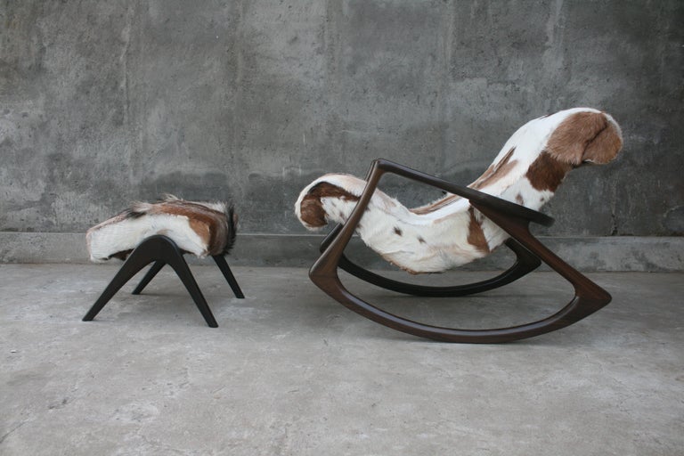 Rocking Chair Rosewood en Goat For Sale at 1stDibs