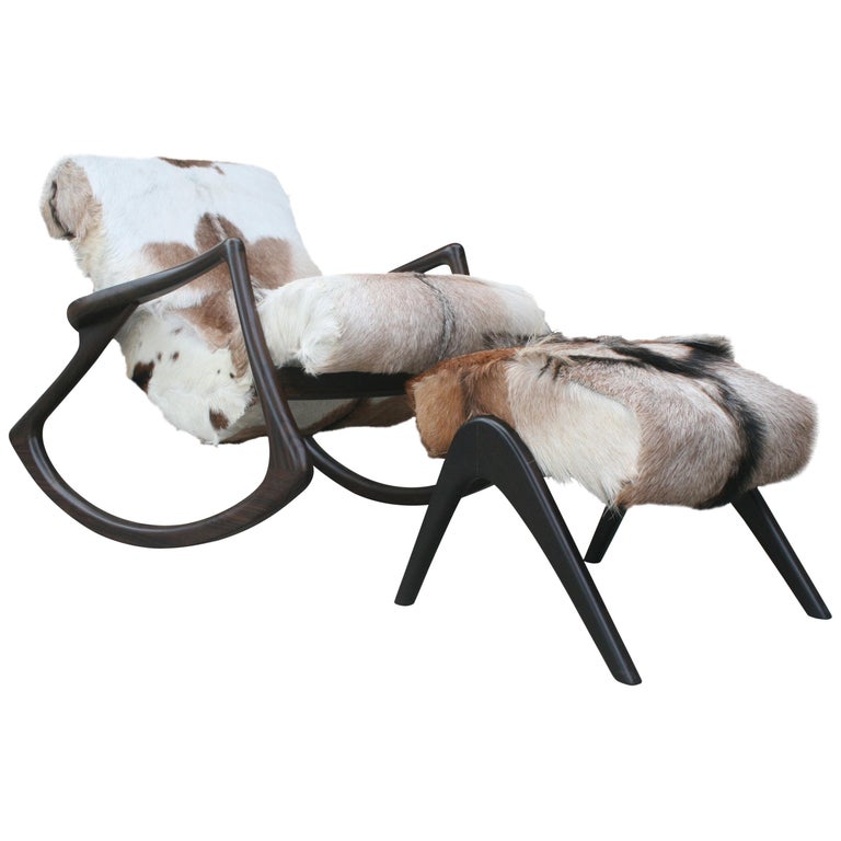 Pink Goat Rocking Chair Rocking Chair Rosewood en Goat For Sale at 1stDibs