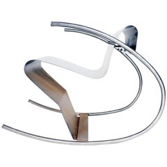 Rocking Chair/Sculpture in Stainless Steel, "Rock'n'roll" by Sigurdur Gustafsson