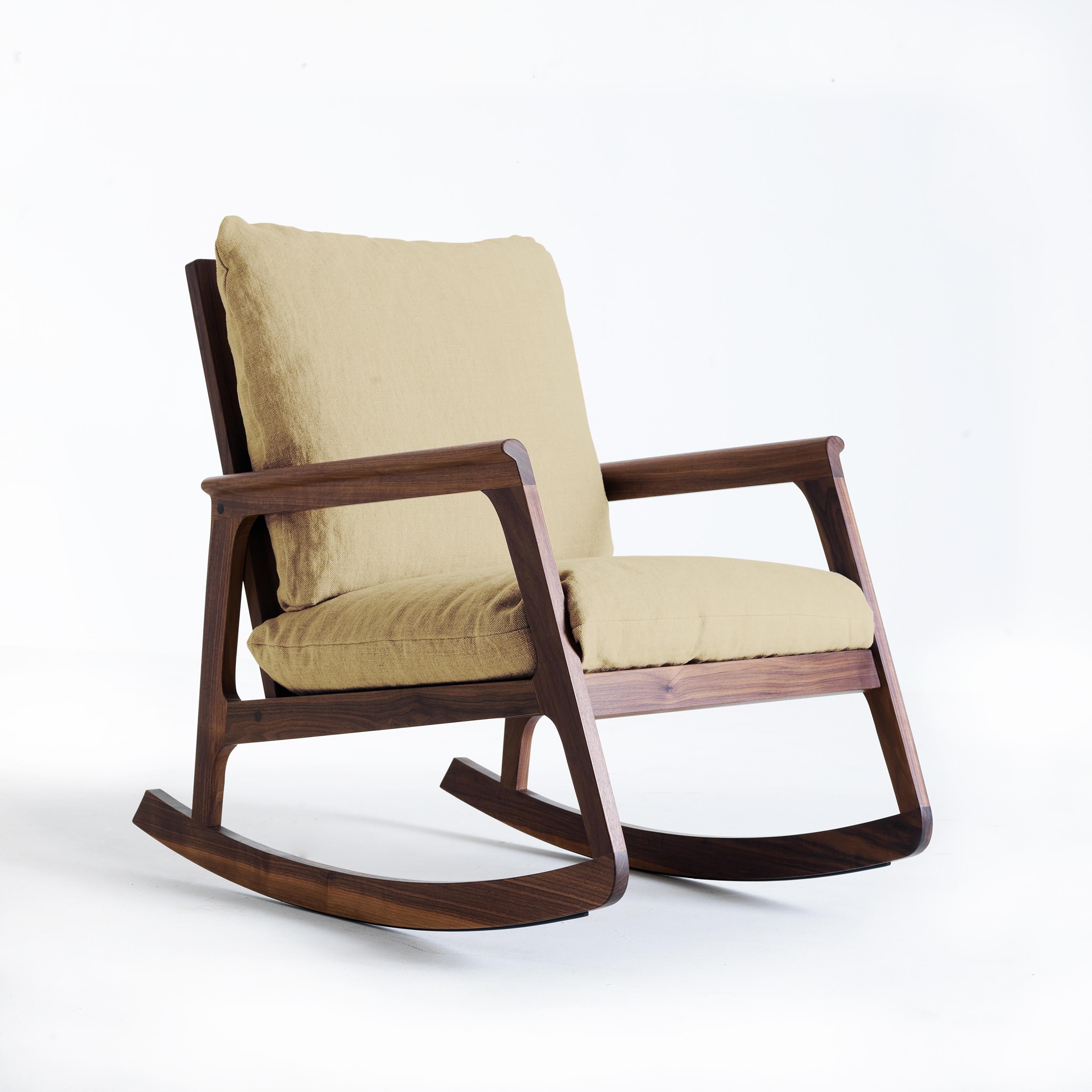 Momento Solid Wood Armchair, Walnut in Hand-Made Natural Finish, Contemporary For Sale 2