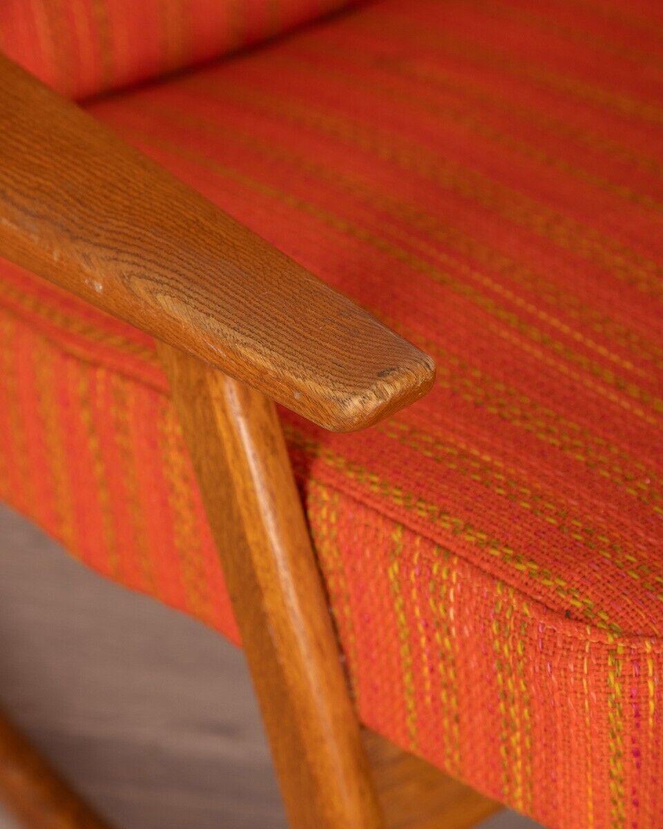 Rocking Chair, Vintage, 1960er Jahre, orangefarbenes dänisches Design im Angebot 4