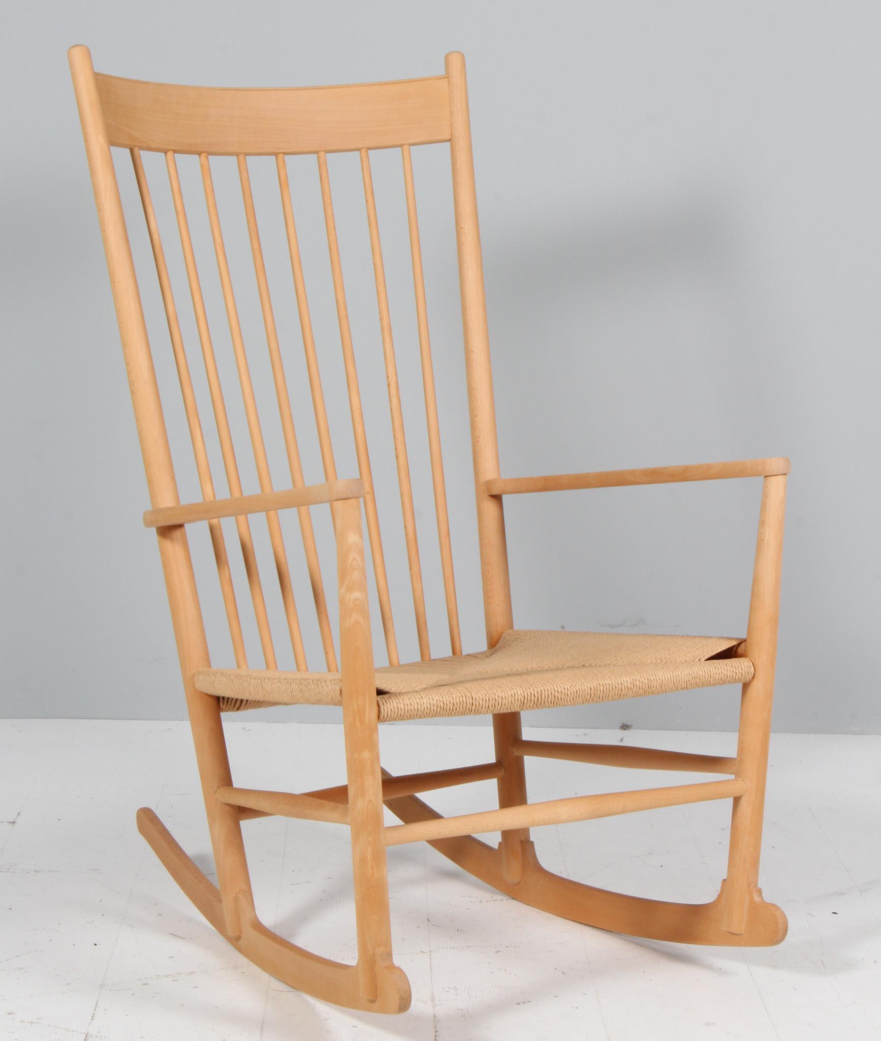 Scandinavian Modern Rocking Chair with ottoman by Hans J. Wegner, Model J16