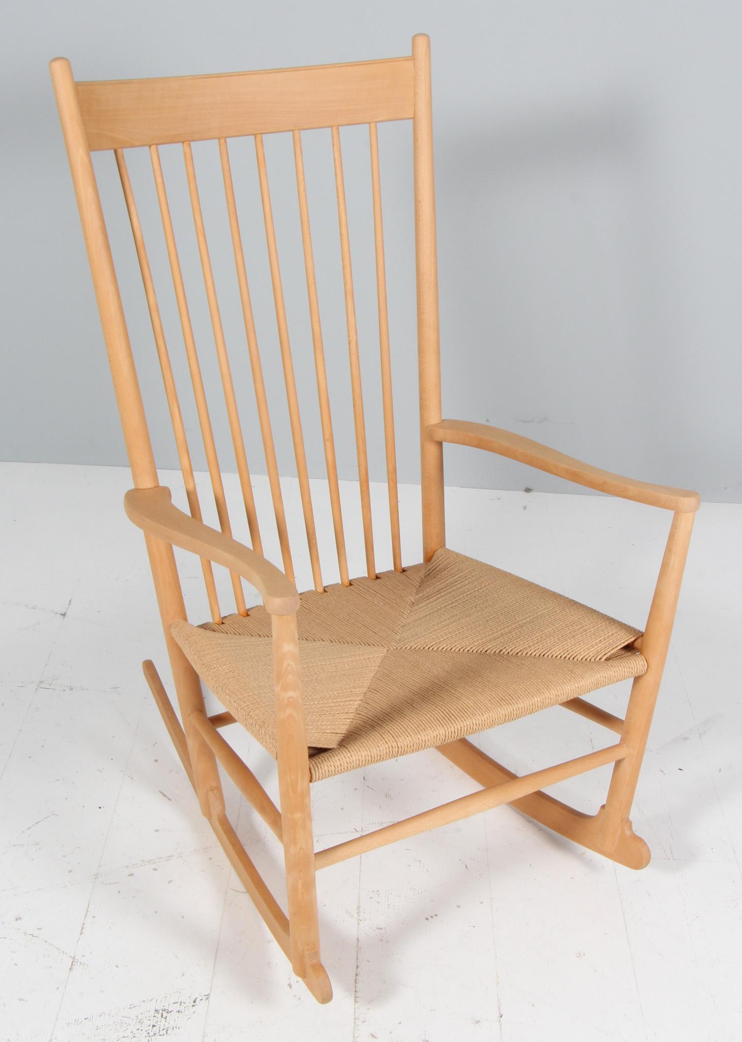 Danish Rocking Chair with ottoman by Hans J. Wegner, Model J16
