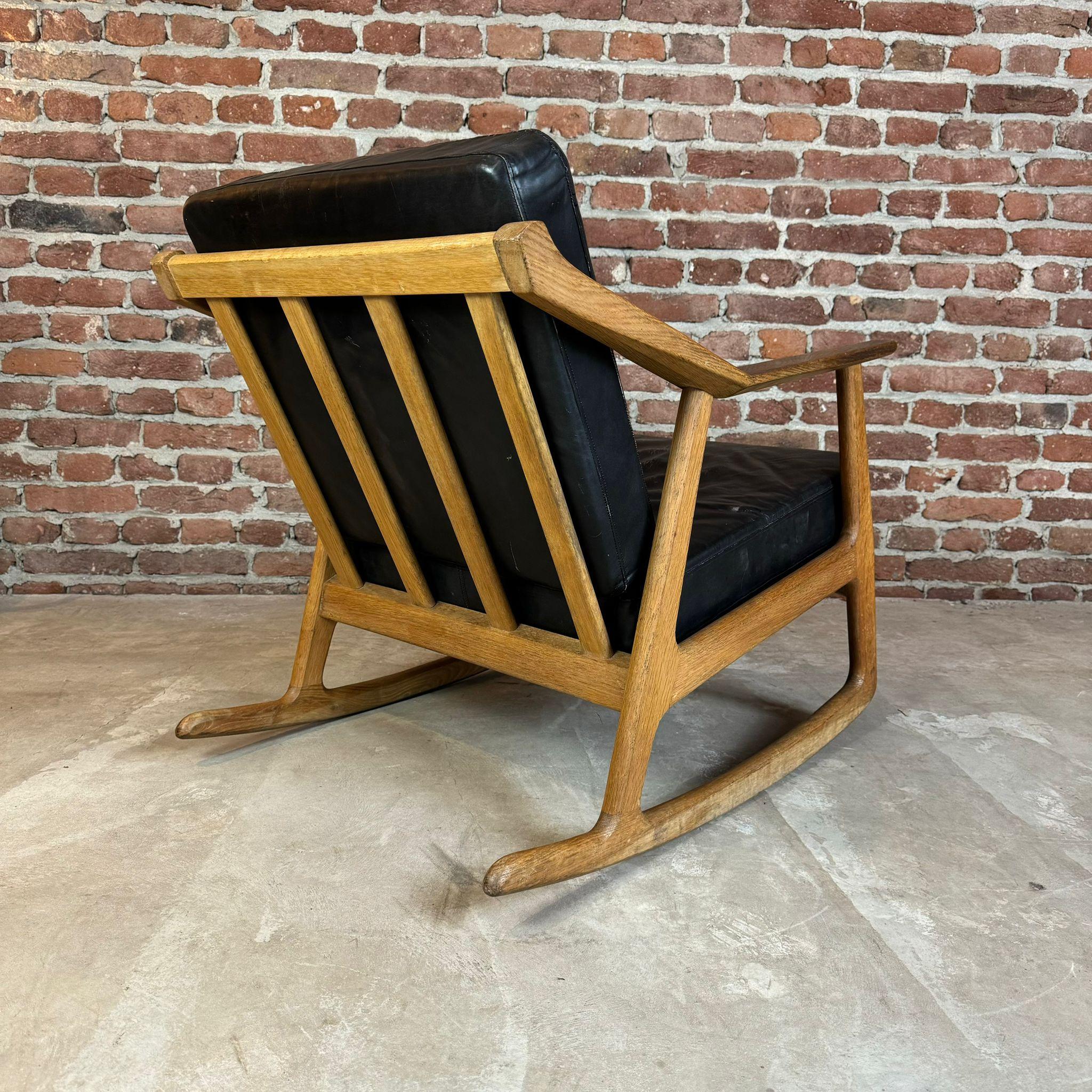 Danish Rocking chairs in oak wood, H. Brockmann Petersen for Randers