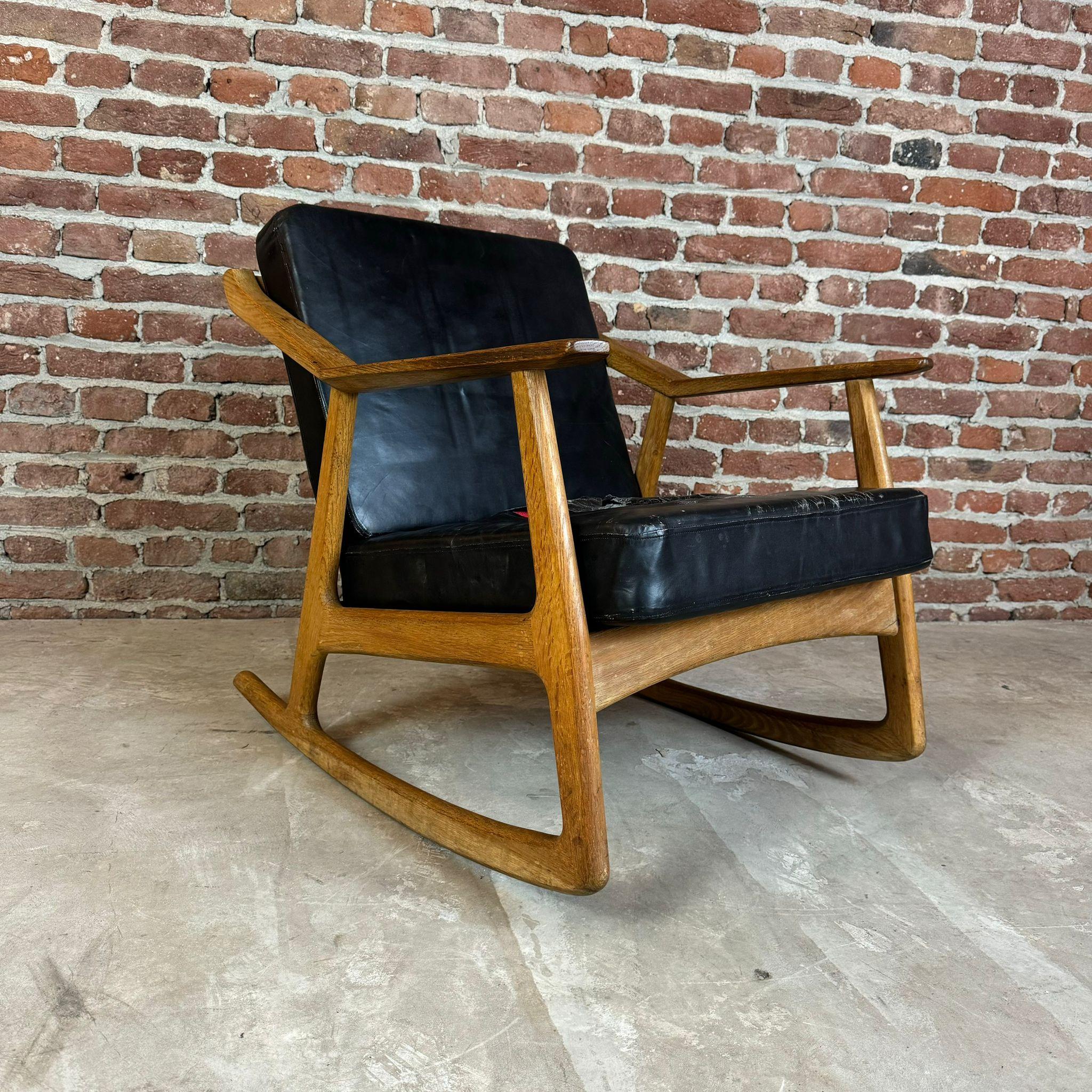Oak Rocking chairs in oak wood, H. Brockmann Petersen for Randers
