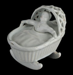 Rocking Cradle with Child, Delft, 1750-1780