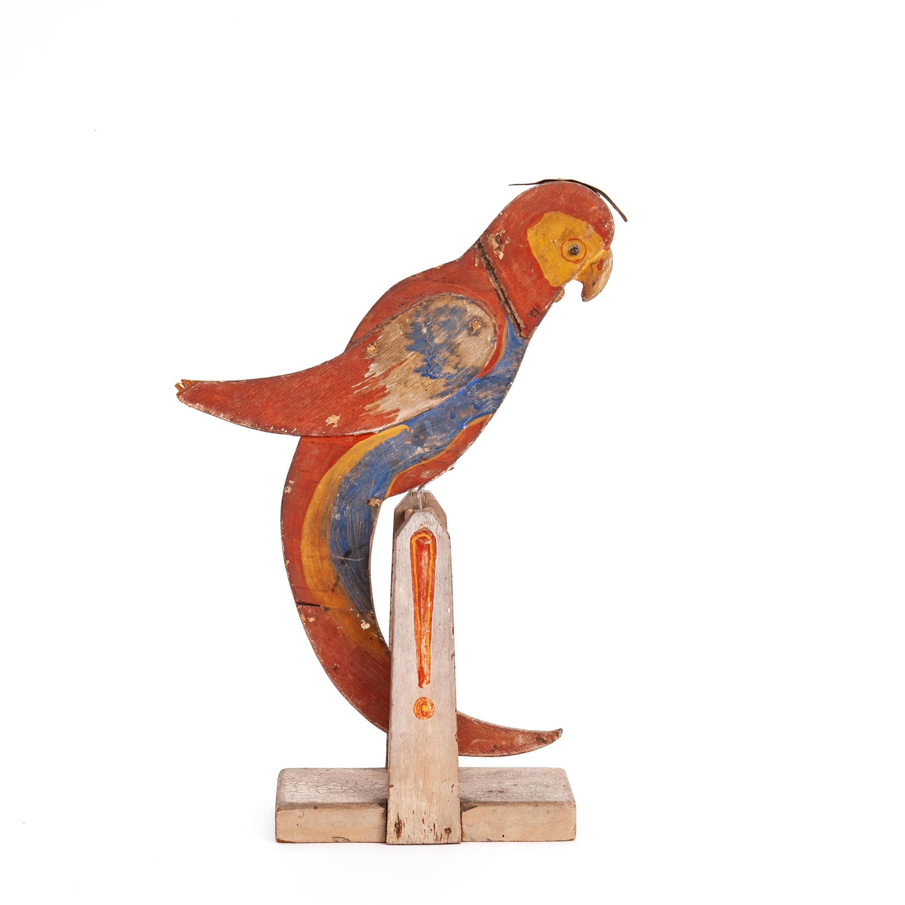 British Rocking Folk Art Parrot For Sale