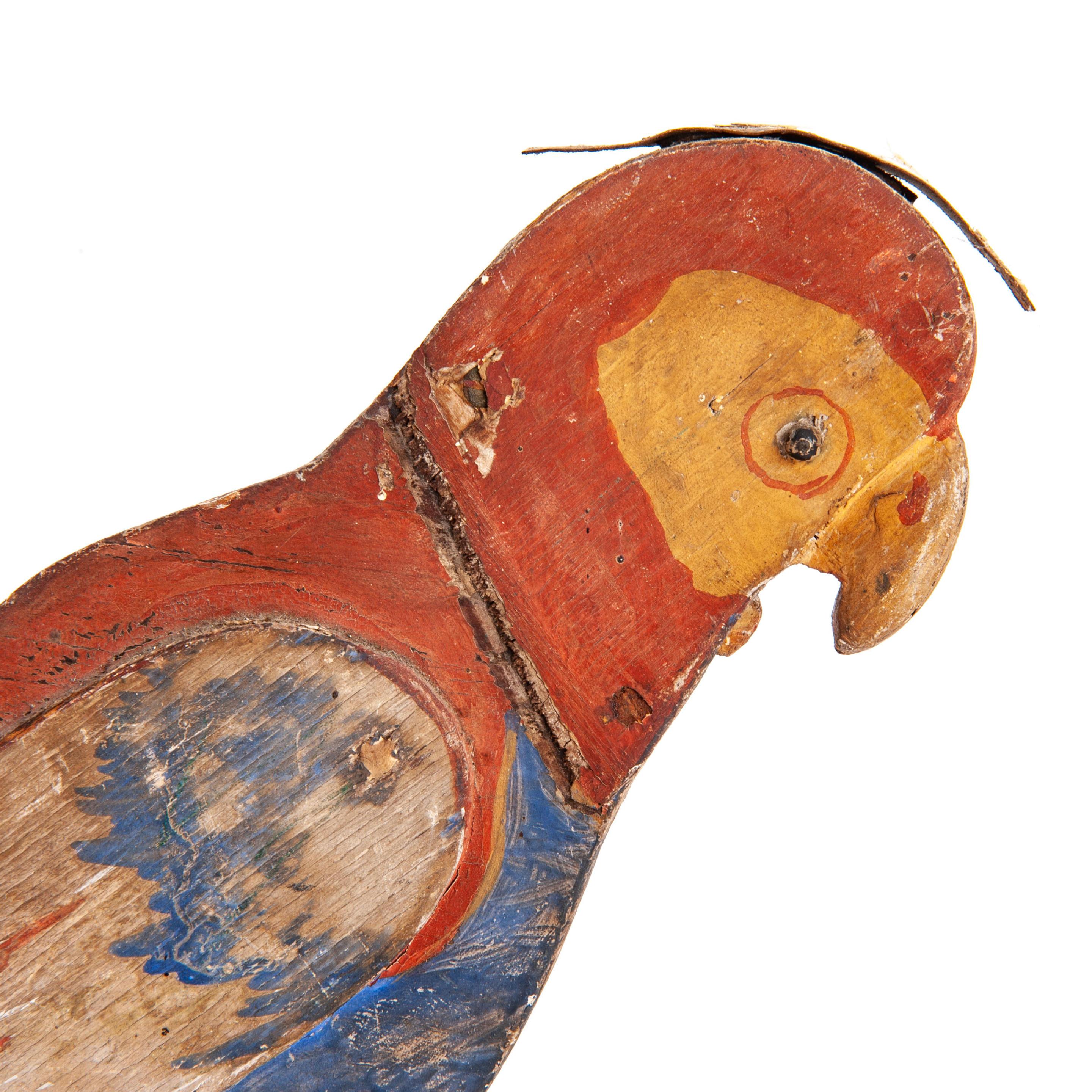 Hand-Painted Rocking Folk Art Parrot For Sale