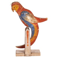 Antique Rocking Folk Art Parrot