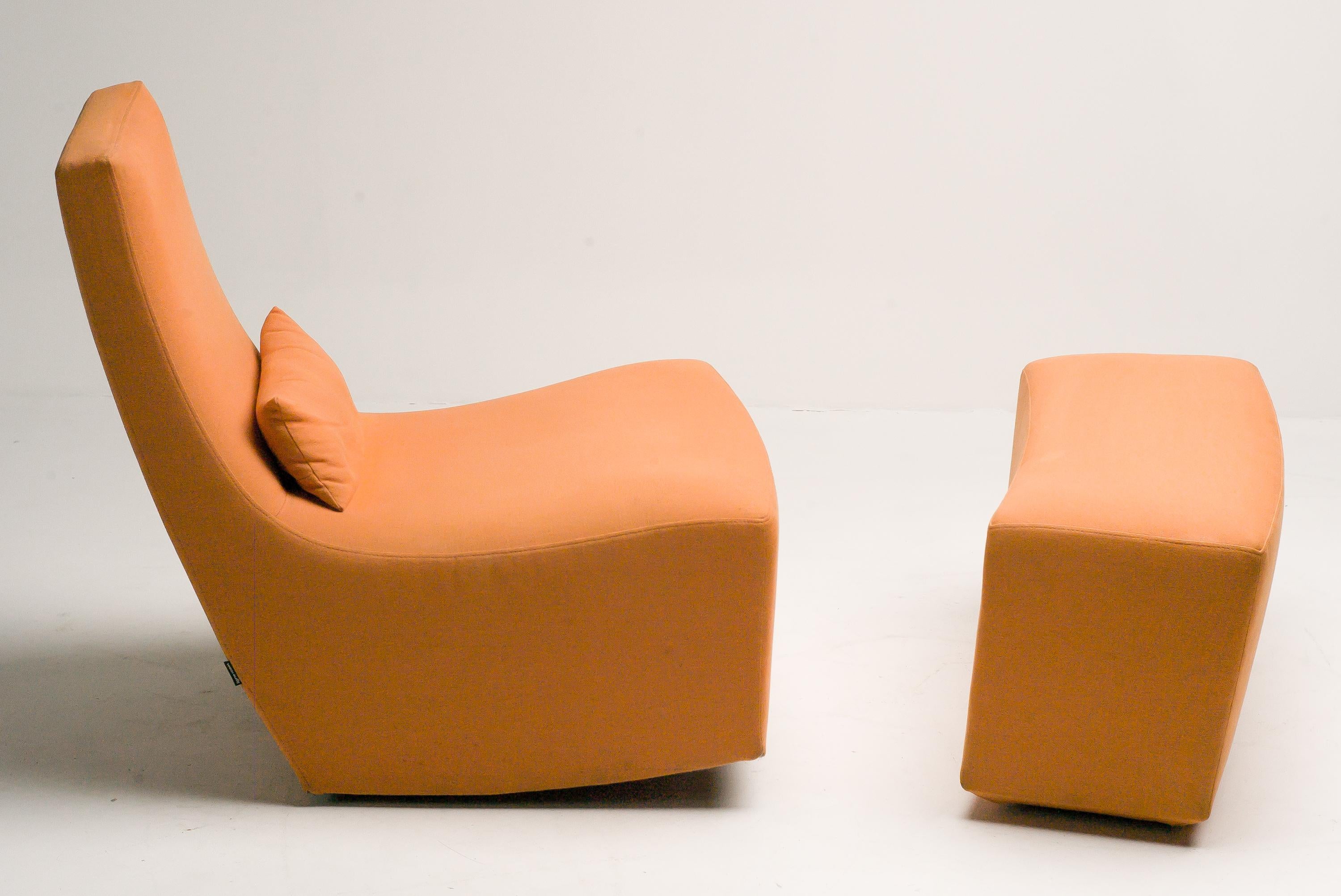 Modern Rocking Lounge Chair and Ottoman by Ligne Roset