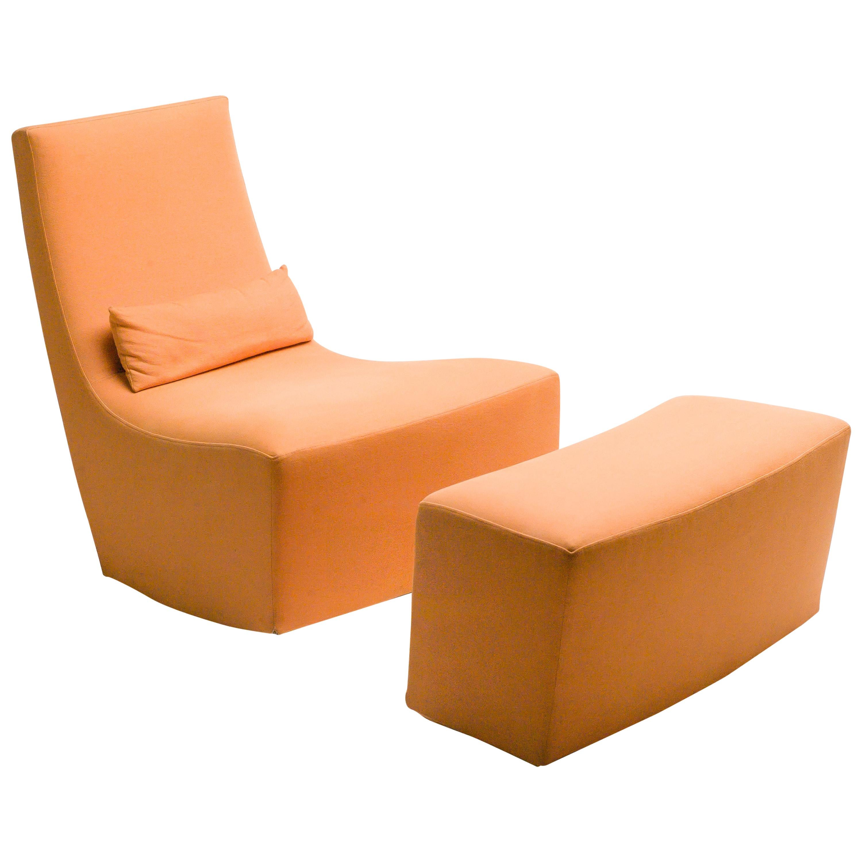 Rocking Lounge Chair and Ottoman by Ligne Roset