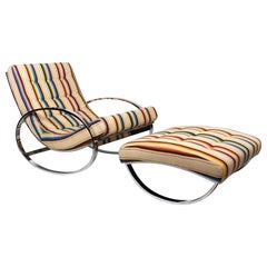 Rocking Lounge Chair and Ottoman by Renato Zevi