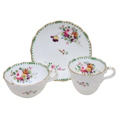 Antique Rockingham hand painted porcelain trio pattern 958