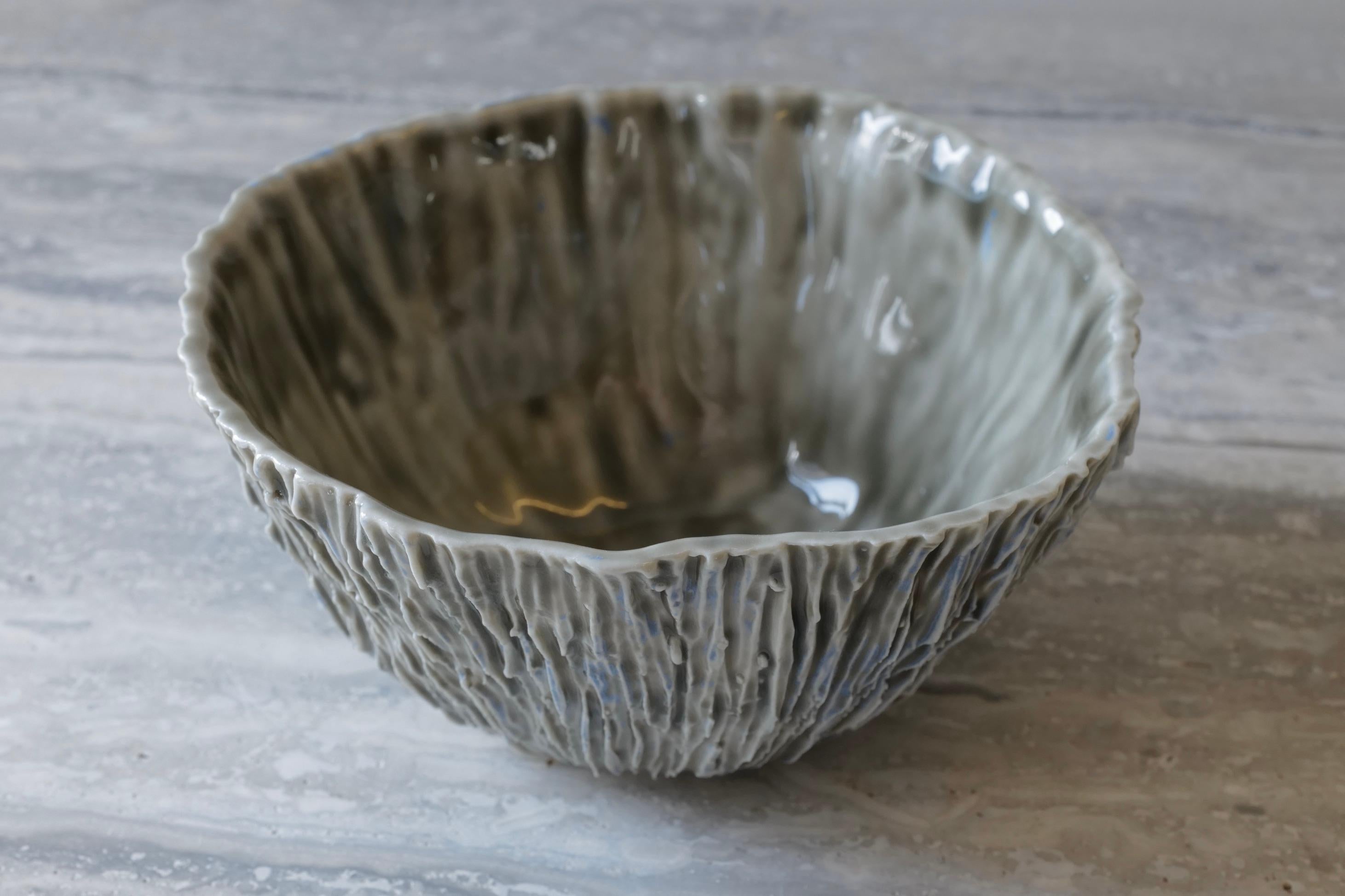 Contemporary Rocks Porcelain Small Bowl by Lana Kova