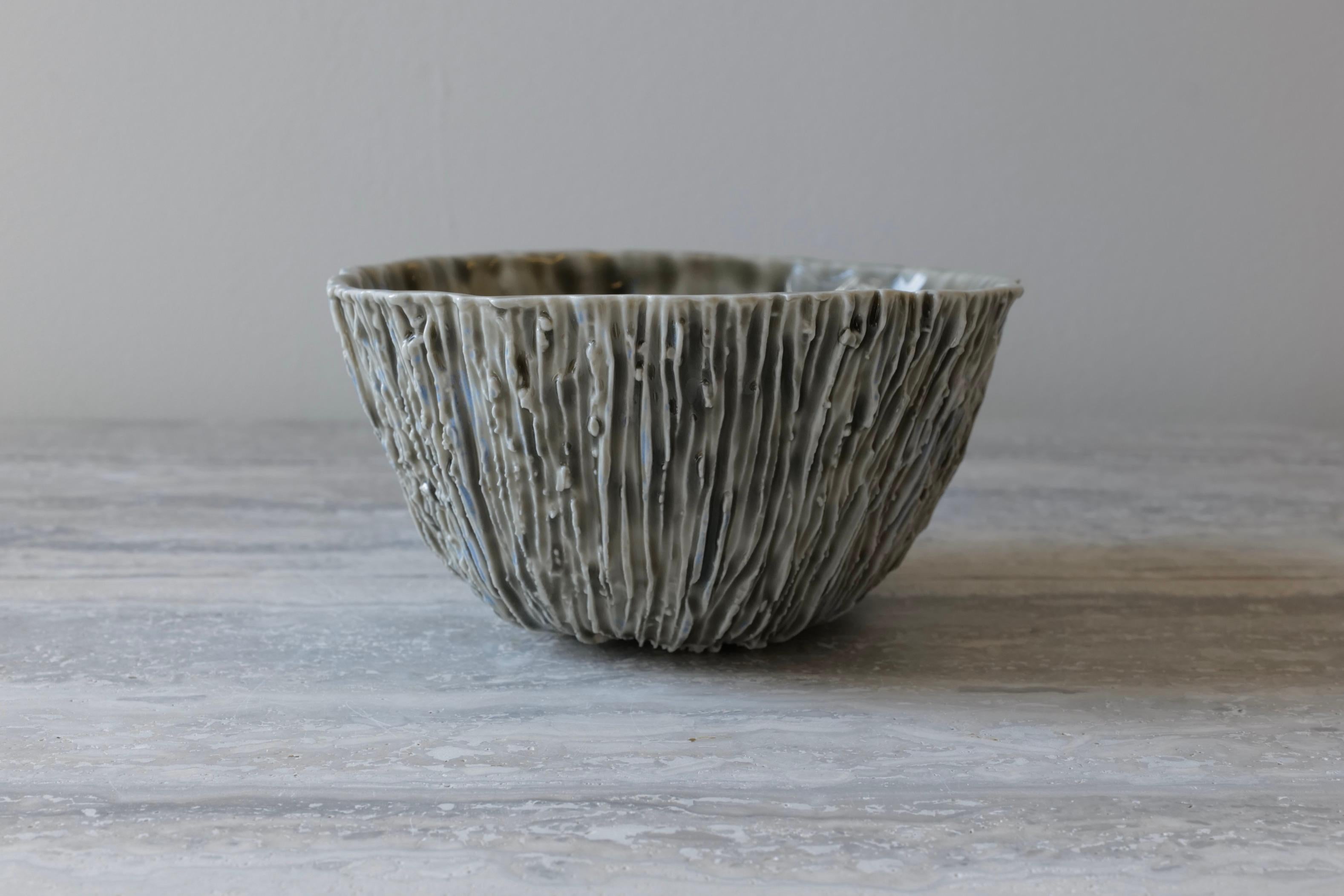 Ceramic Rocks Porcelain Small Bowl by Lana Kova