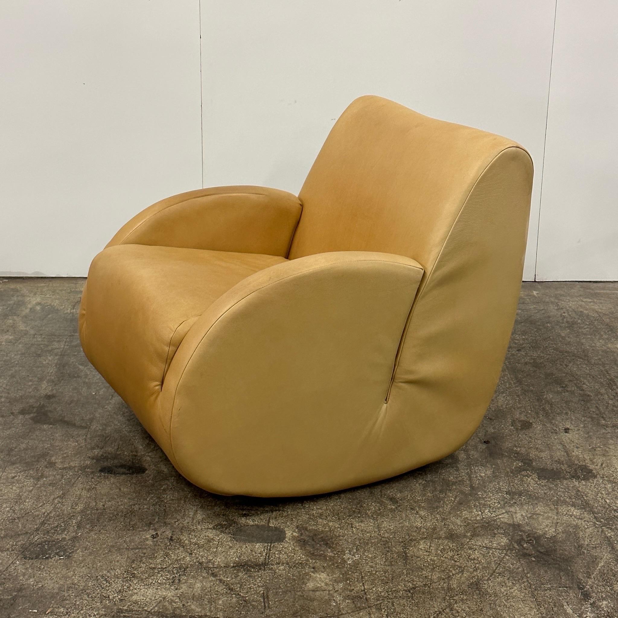 Rockstar Chair + Ottoman by Vladimir Kagan for American Leather For Sale 6