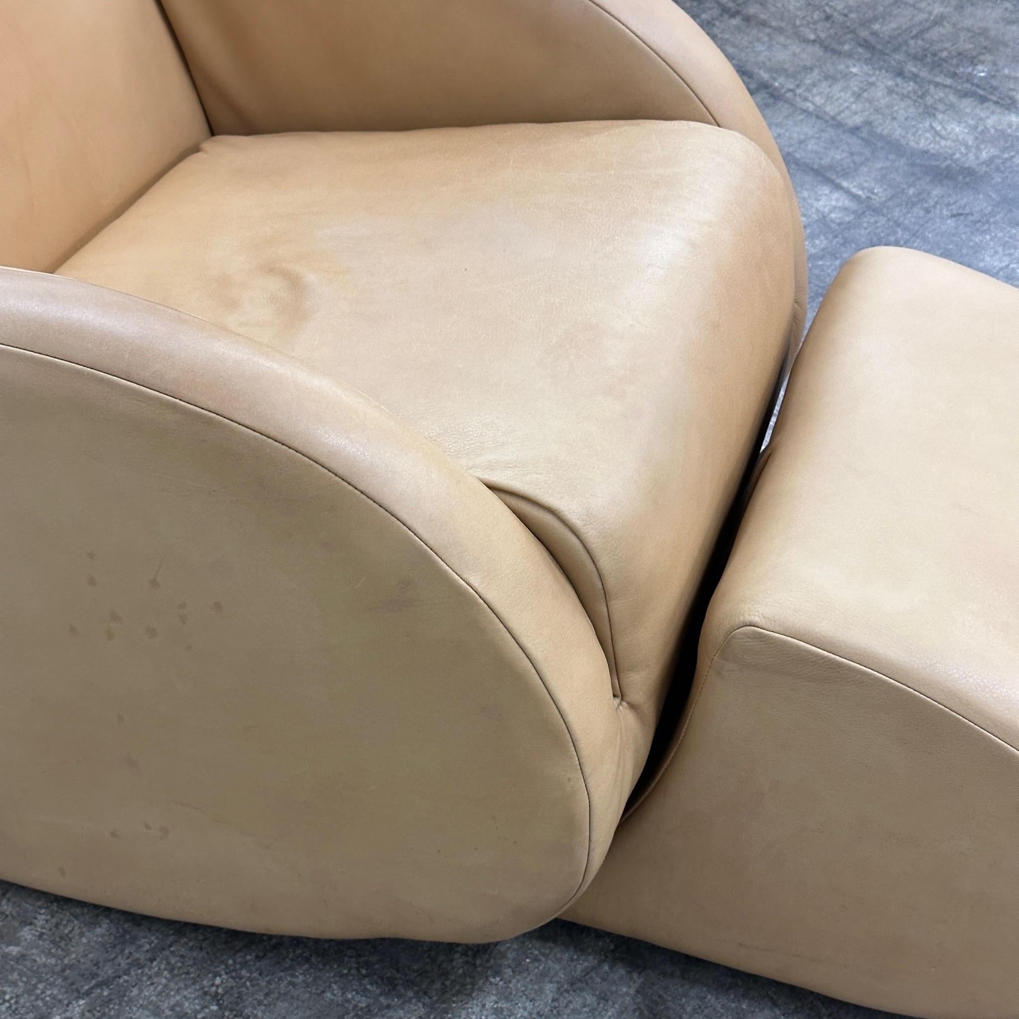 Rockstar Chair + Ottoman by Vladimir Kagan for American Leather For Sale 1