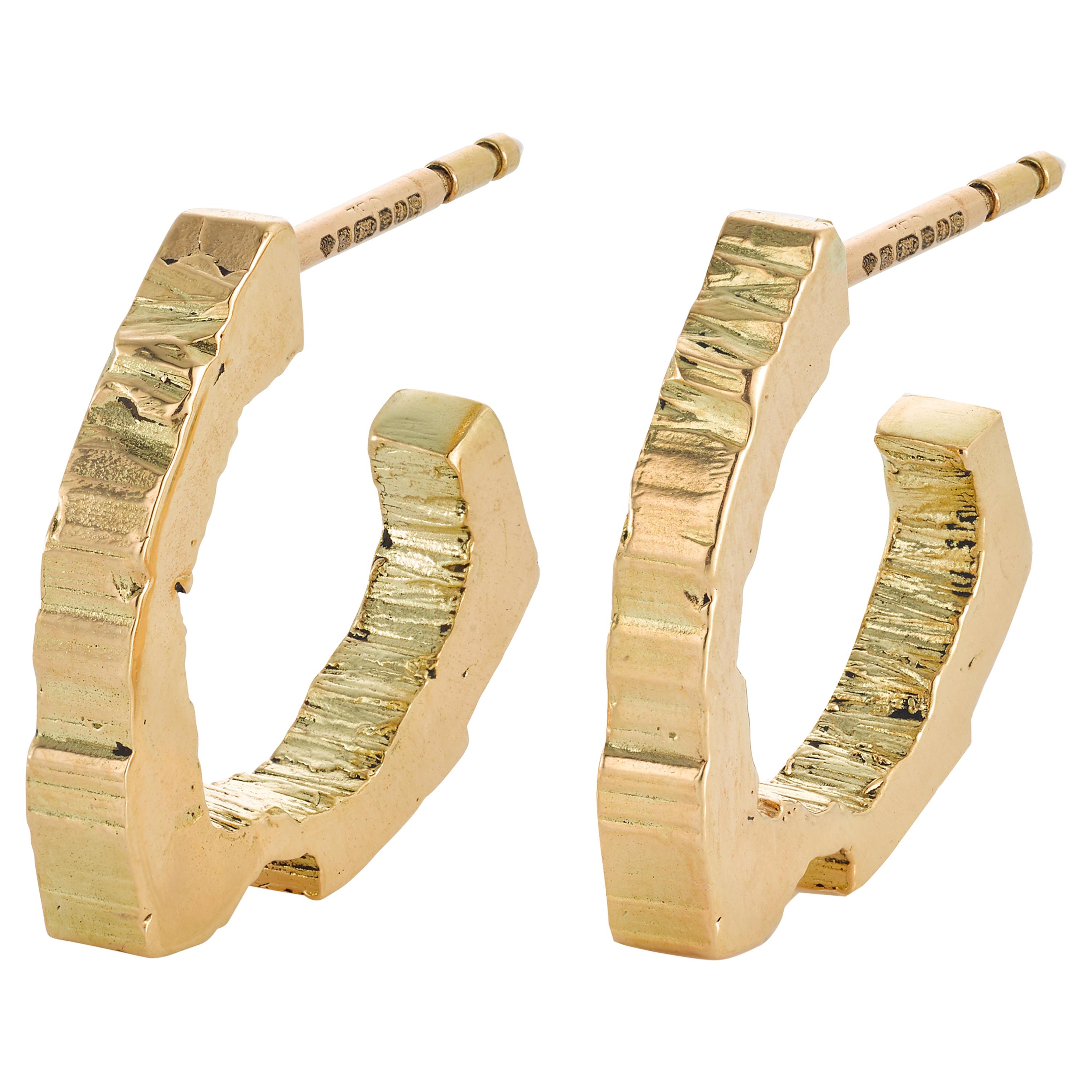 RockStars Dreieckige Hoop-Ohrringe 18 Karat Gelbgold Fairtrade Gold