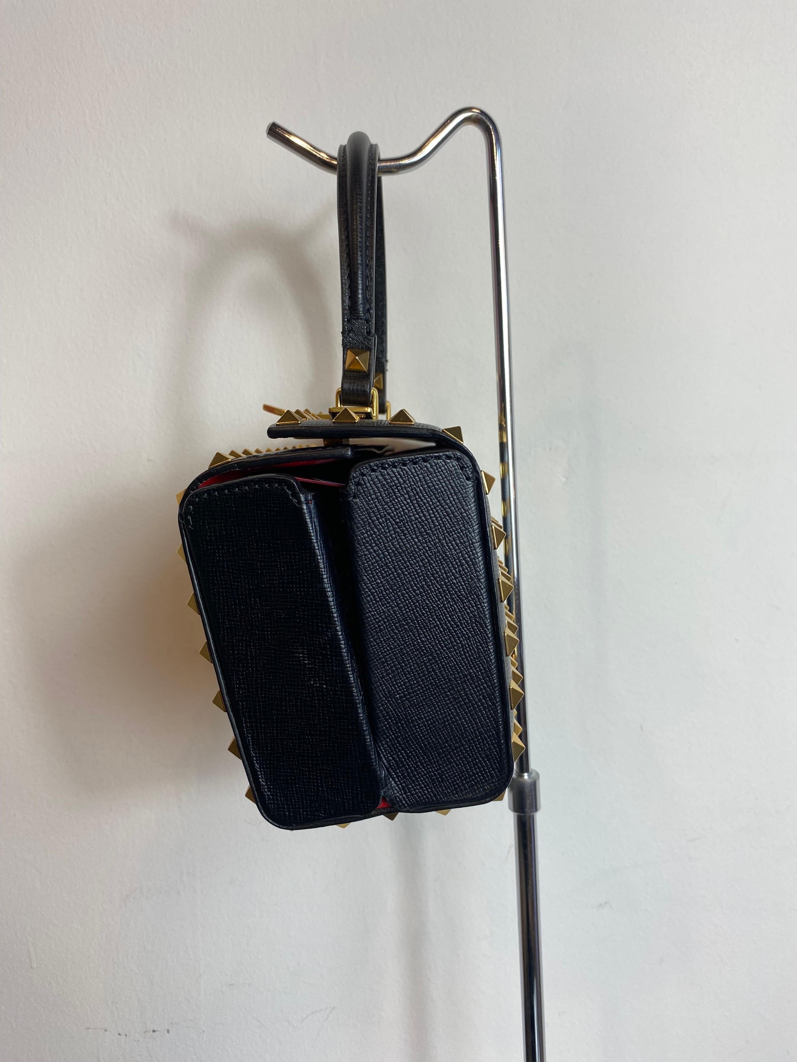 Black Rockstud alcove box bag Valentino For Sale