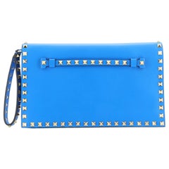 Rockstud Flap Clutch Leather
