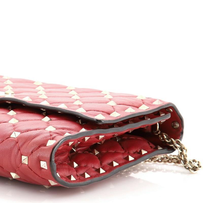 Rockstud Spike Wallet on Chain Quilted Leather Small 1