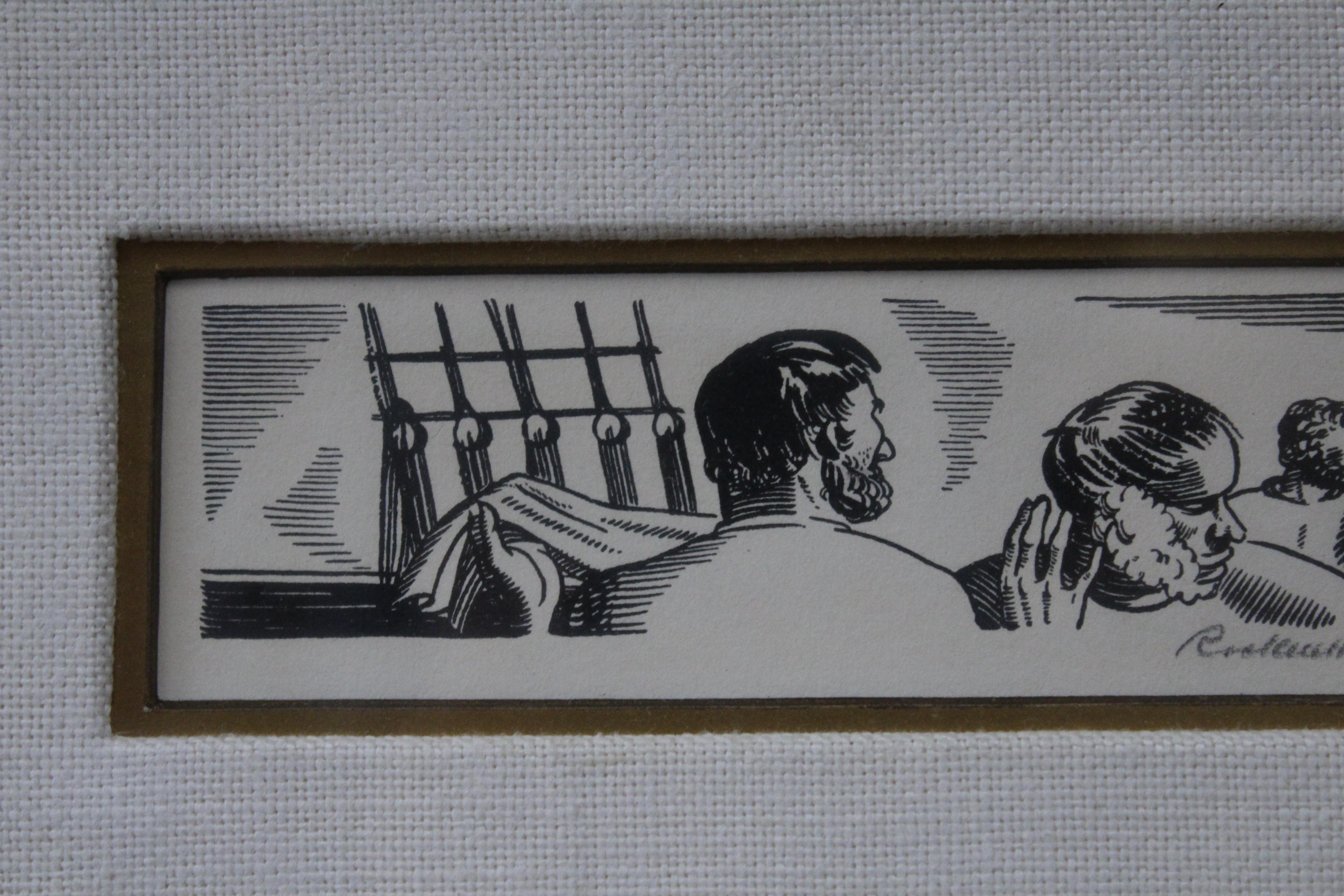 Mid-Century Modern Rockwell Kent 1930s Pencil Signed Lithograph from Herman Melville's Moby Dick