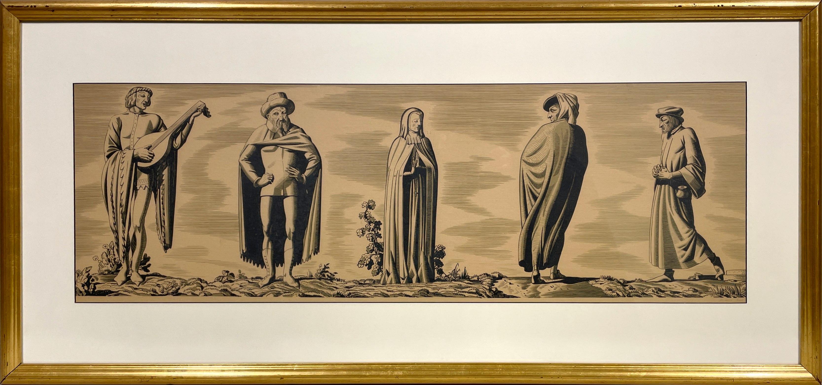 Una bonita litografía sobre papel de Rockwell Kent de los años 30, titulada 