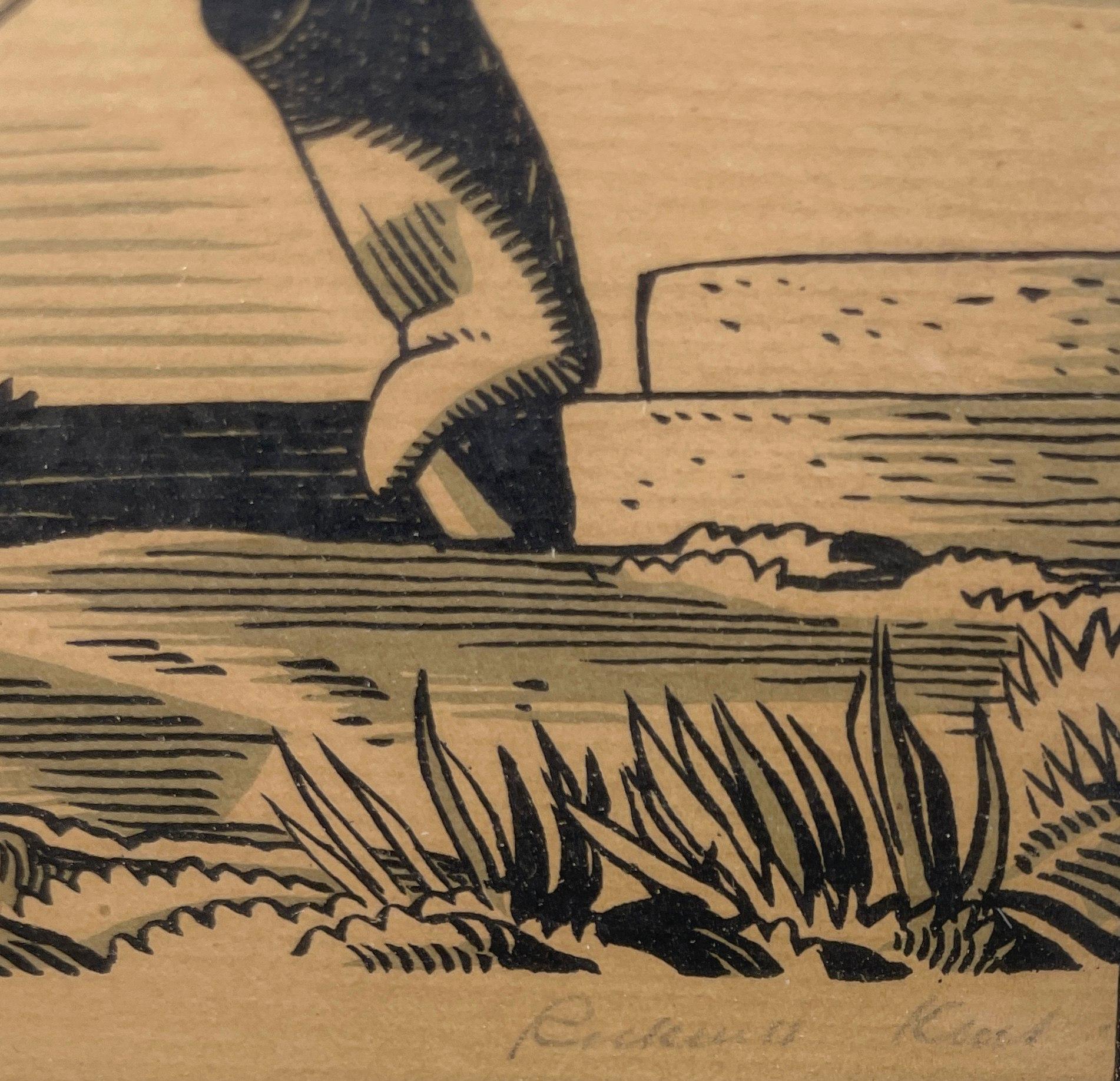 Una bonita litografía sobre papel de Rockwell Kent de los años 30, titulada 