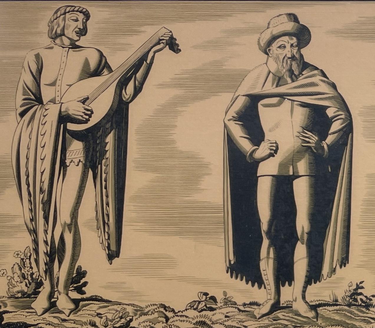 Una bonita litografía sobre papel de Rockwell Kent de los años 30, titulada 