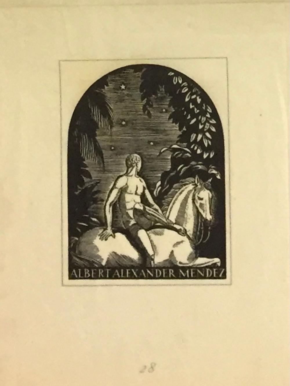 Bücherplatten aus der Zeit der Jahrhundertwende (Beige), Figurative Print, von Rockwell Kent