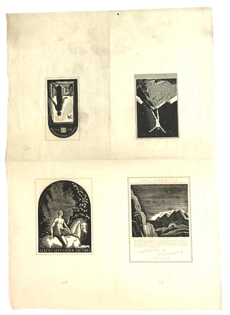 Rockwell Kent, Four Bookplates (on one sheet) For Sale 2